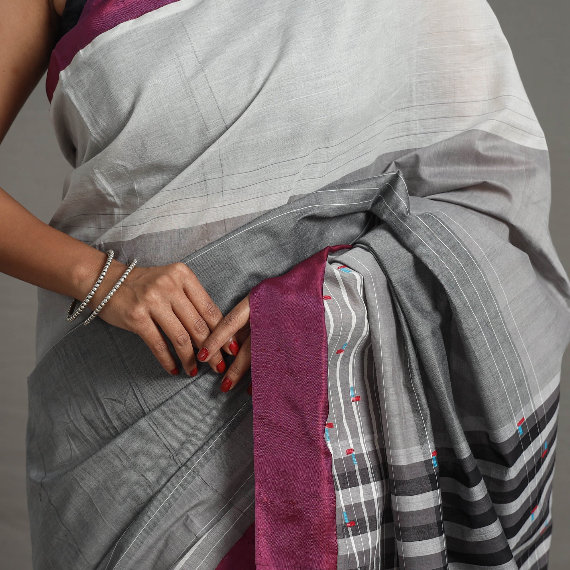 CHITRIKA Kuppadam Silk Border Cotton Handloom Saree 88 - view 5