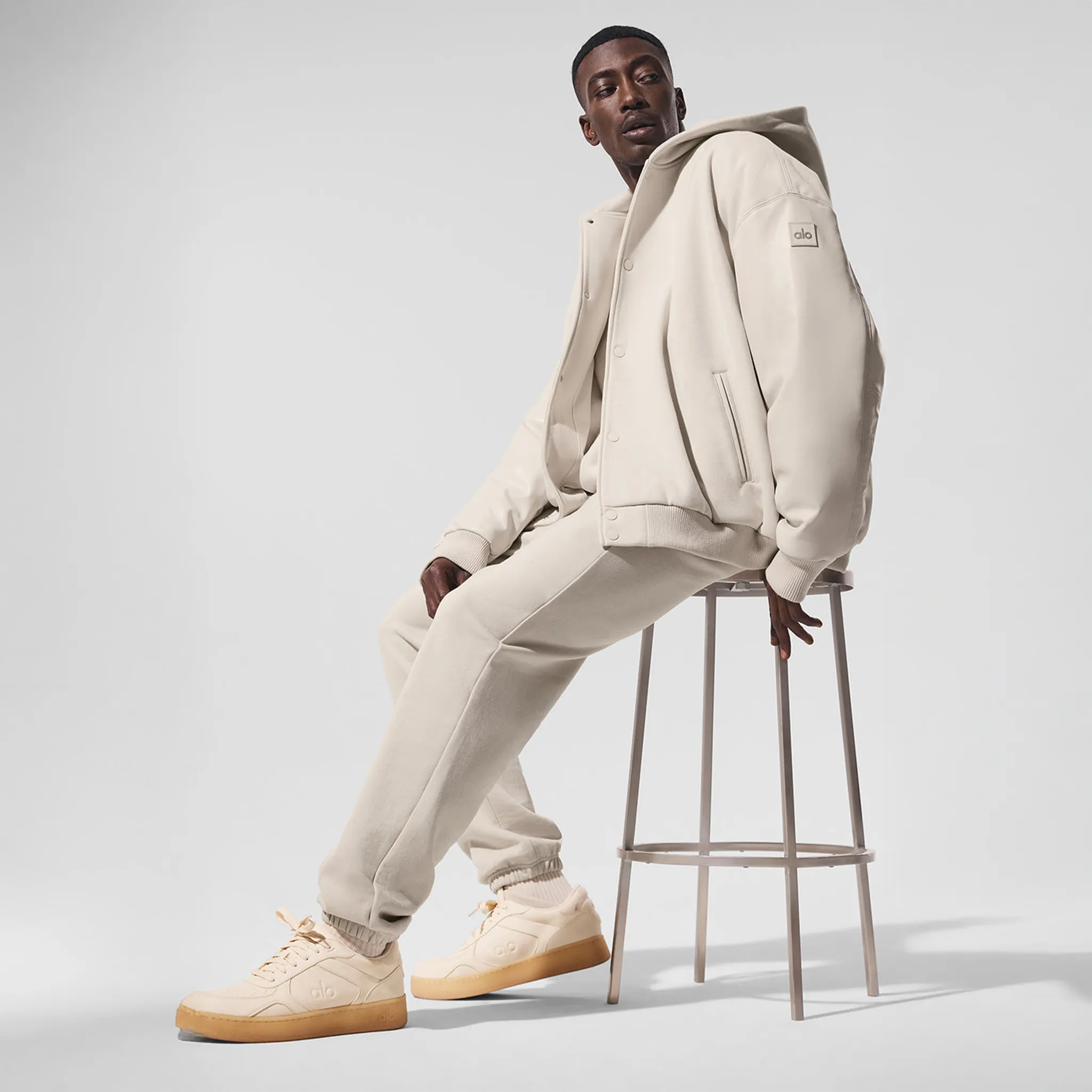 Alo Yoga Select Hooded Bone Bomber Jacket - view 4