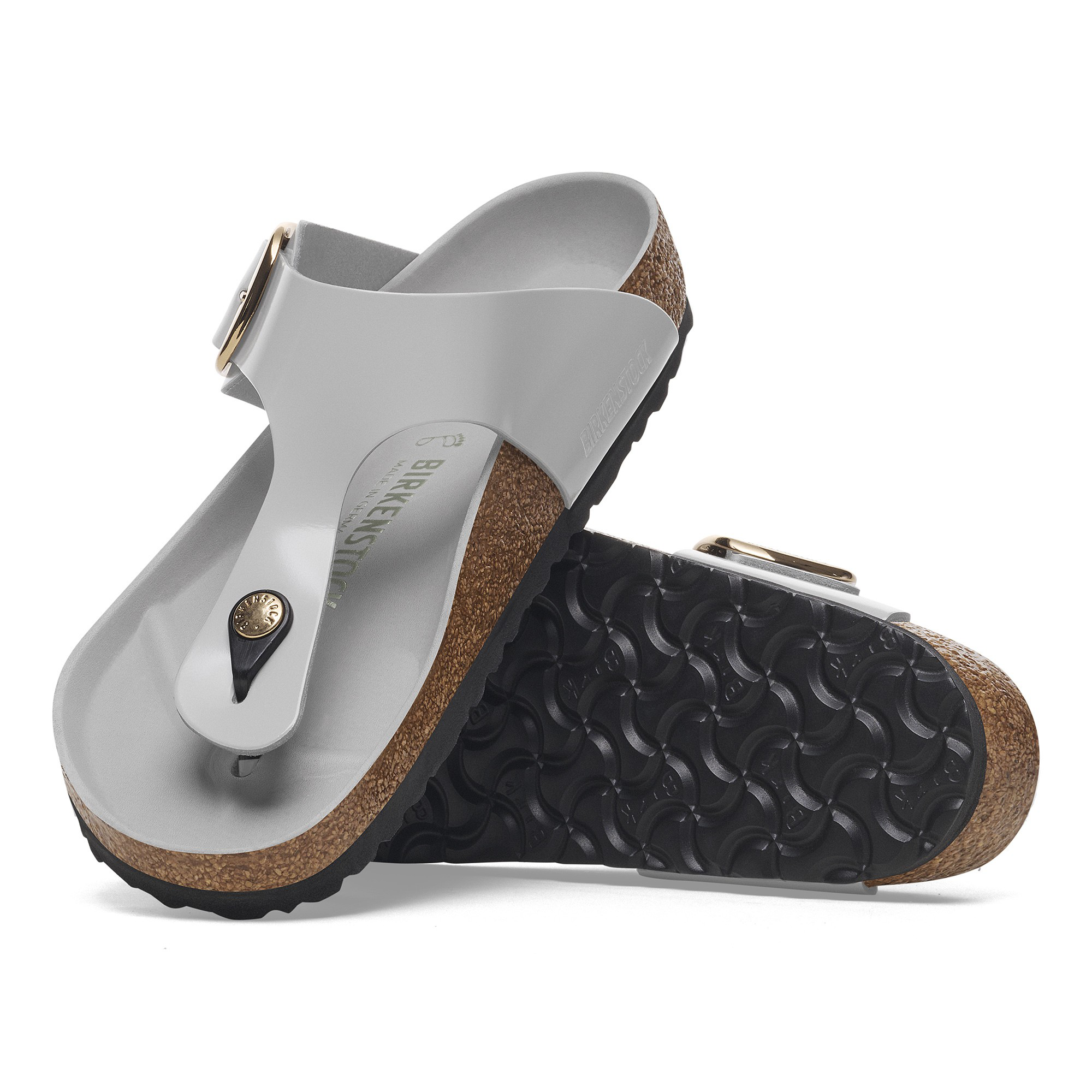 Birkenstock Gizeh Big Buckle Natural Leather Patent