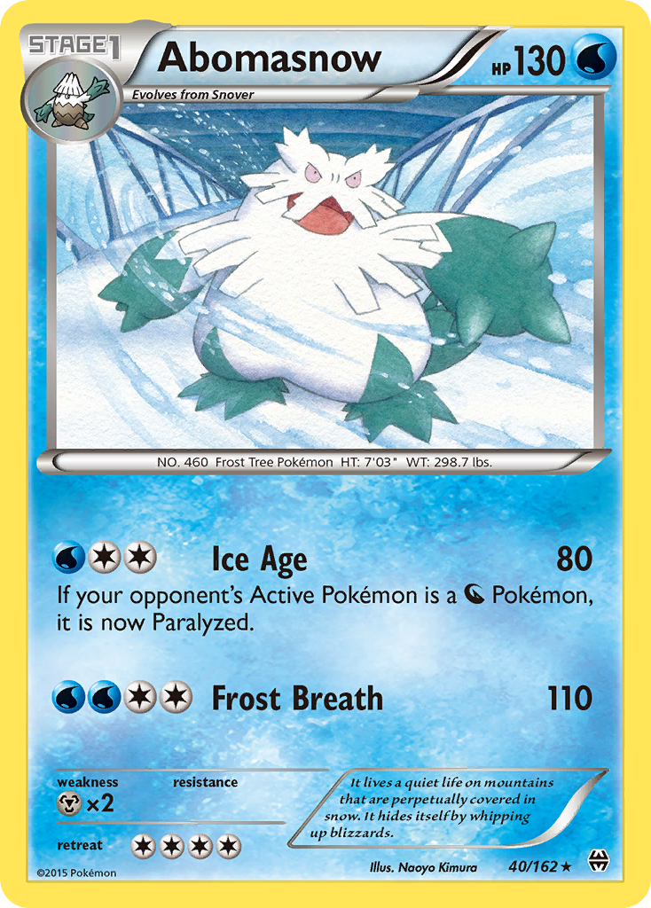Rare xy8-40 non-holo – Pokémon Abomasnow - 40/162 - Rare [xy8-40] [Non-Holo] - Abomasnow - 40/162 - Rare