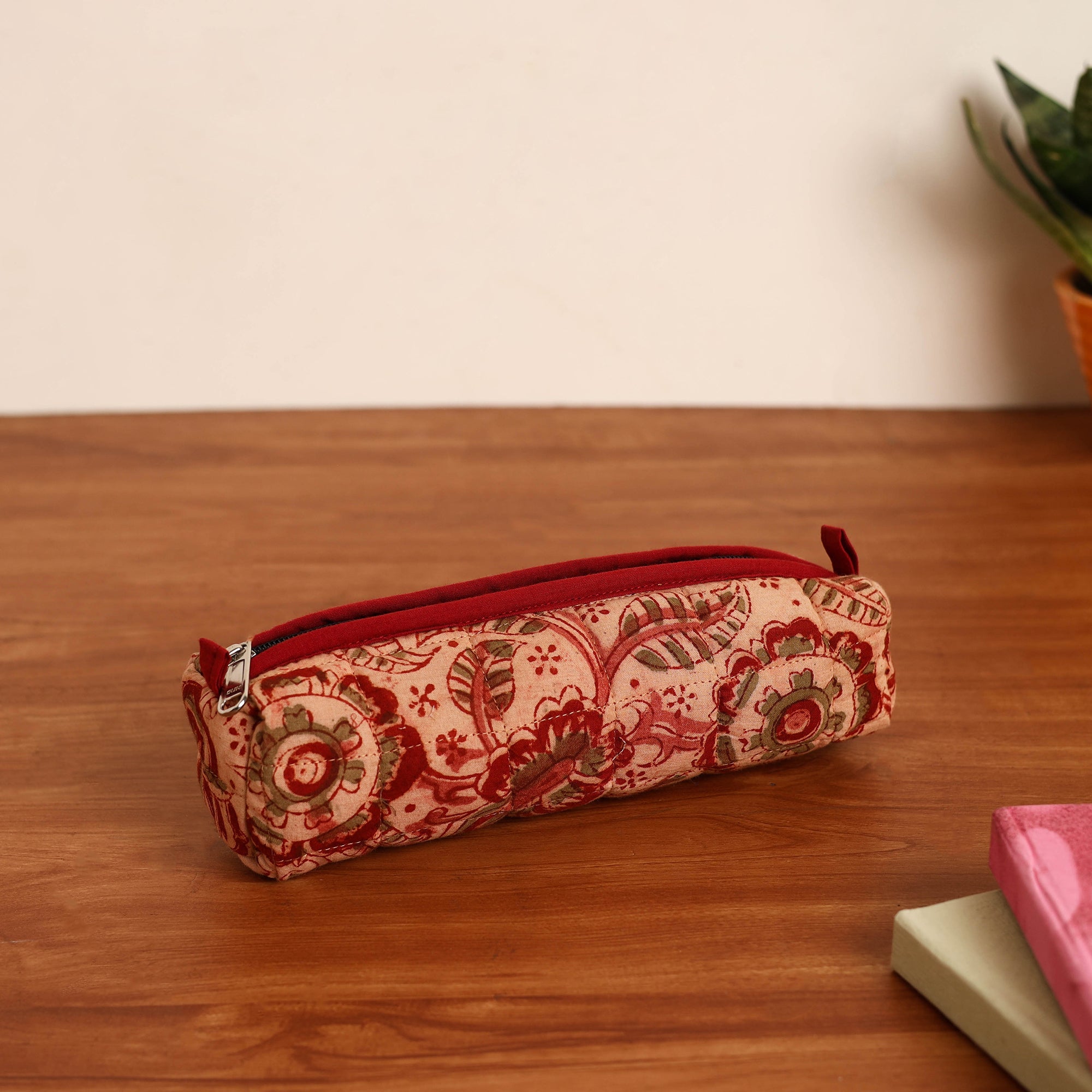 NOORI BAZAR Beige - Handmade Quilted Cotton Pencil Pouch 27