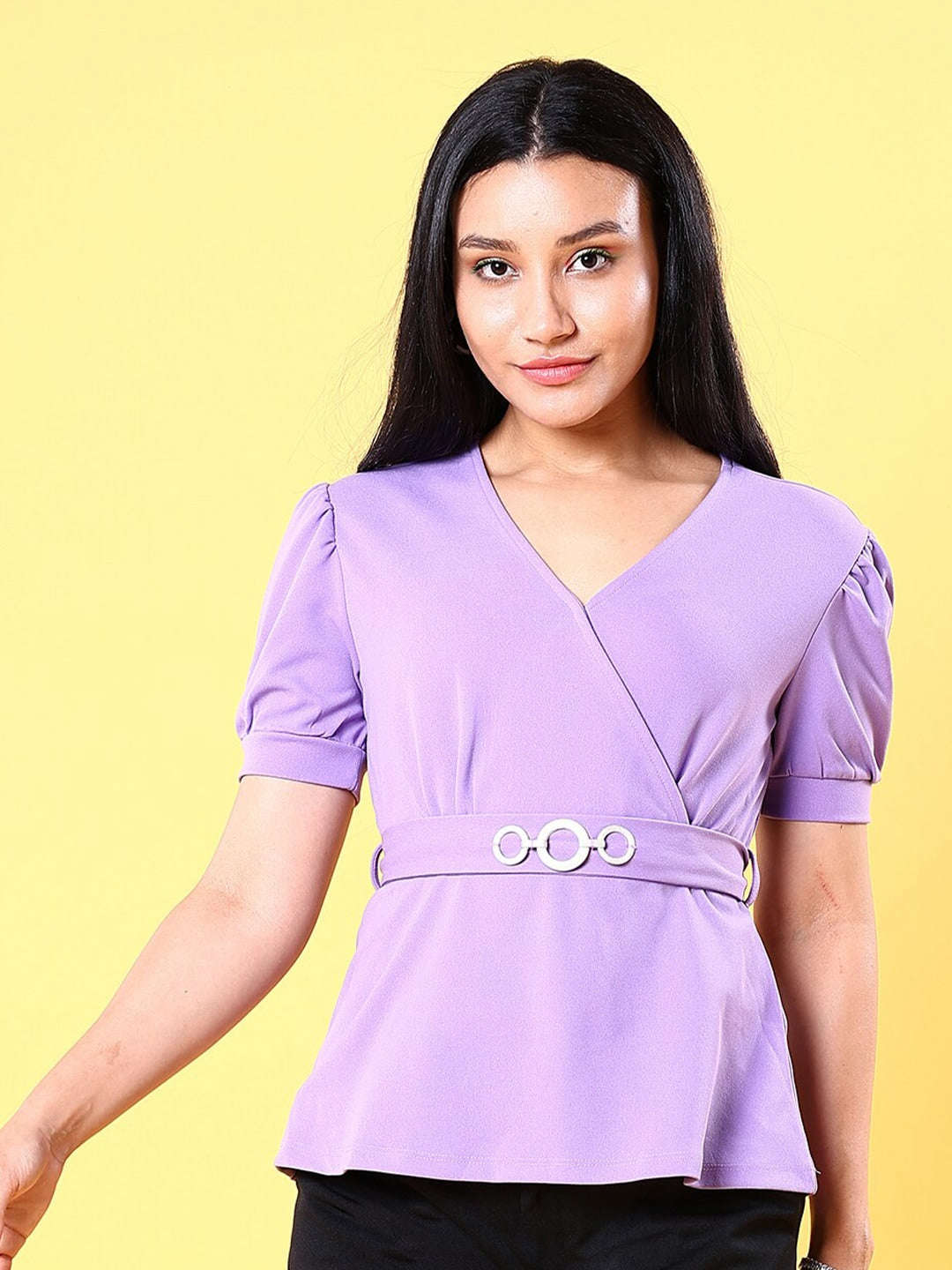 Freehand By The Indian Garage Co Women V Neck Peplum Top
