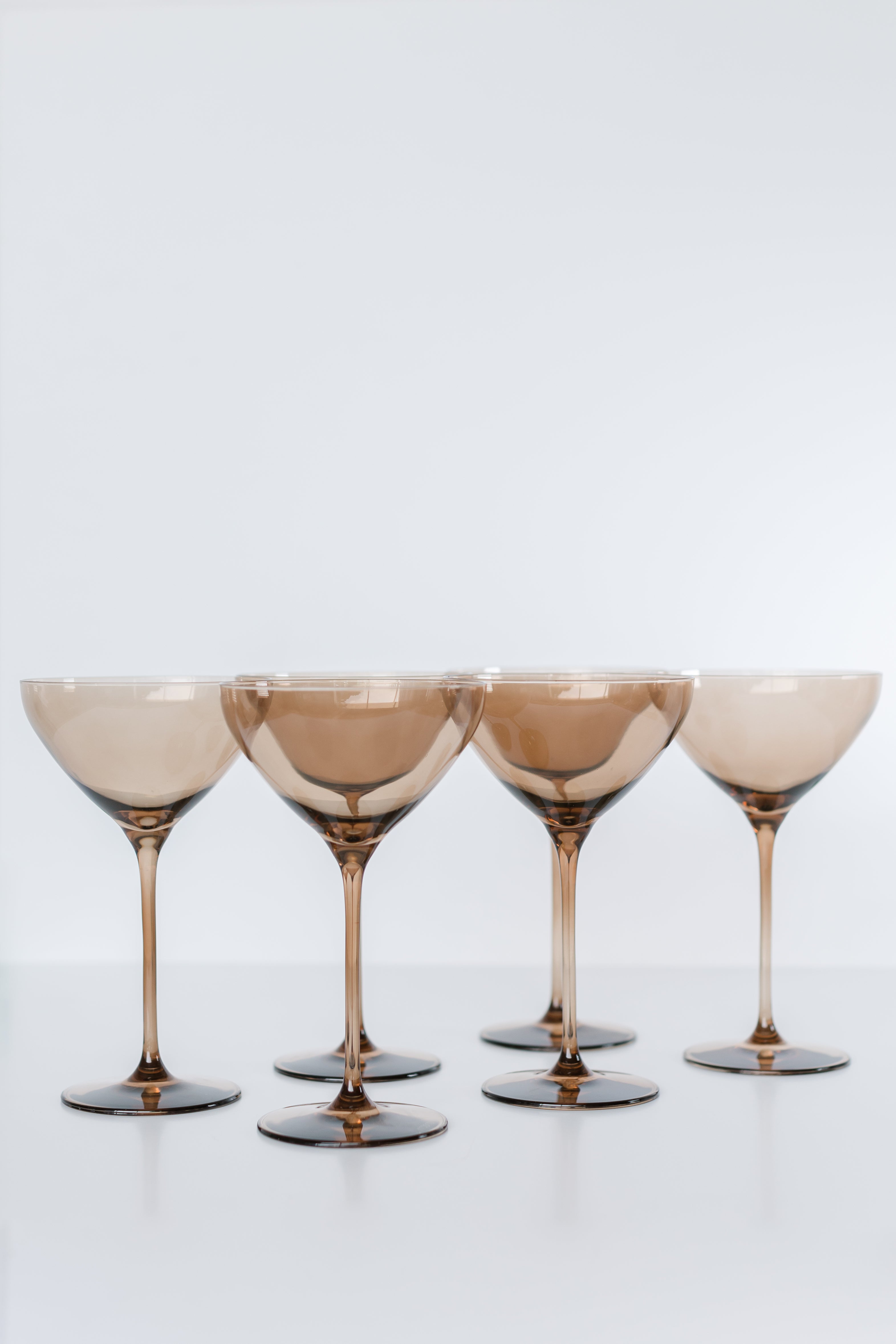Estelle Colored Glass Estelle Colored Martini Glass - Set of 6 {Mocha Mousse (Our Amber Smoke)}