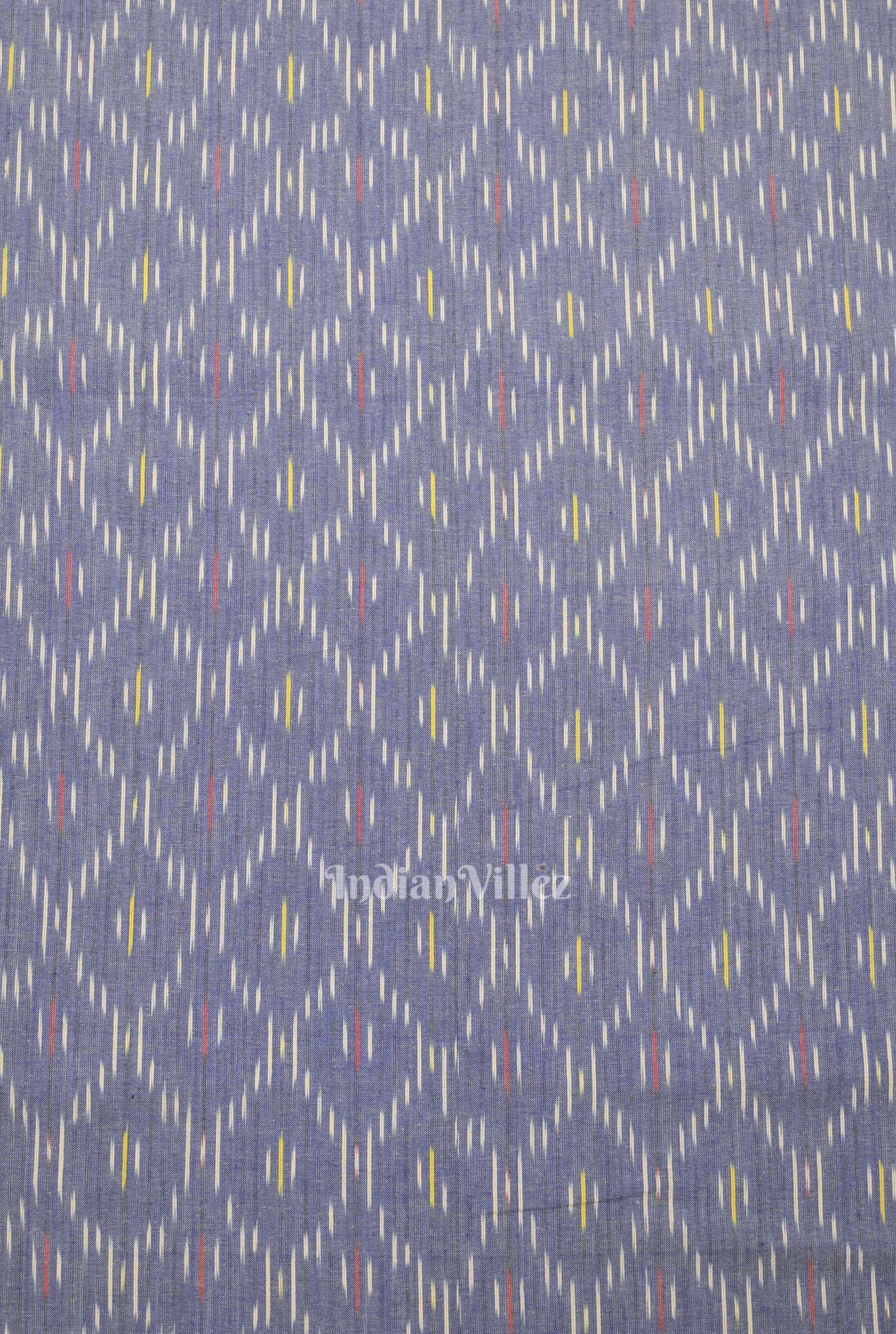 IndianVillèz Surf Blue Pochampally Ikat Cotton Fabric - view 3