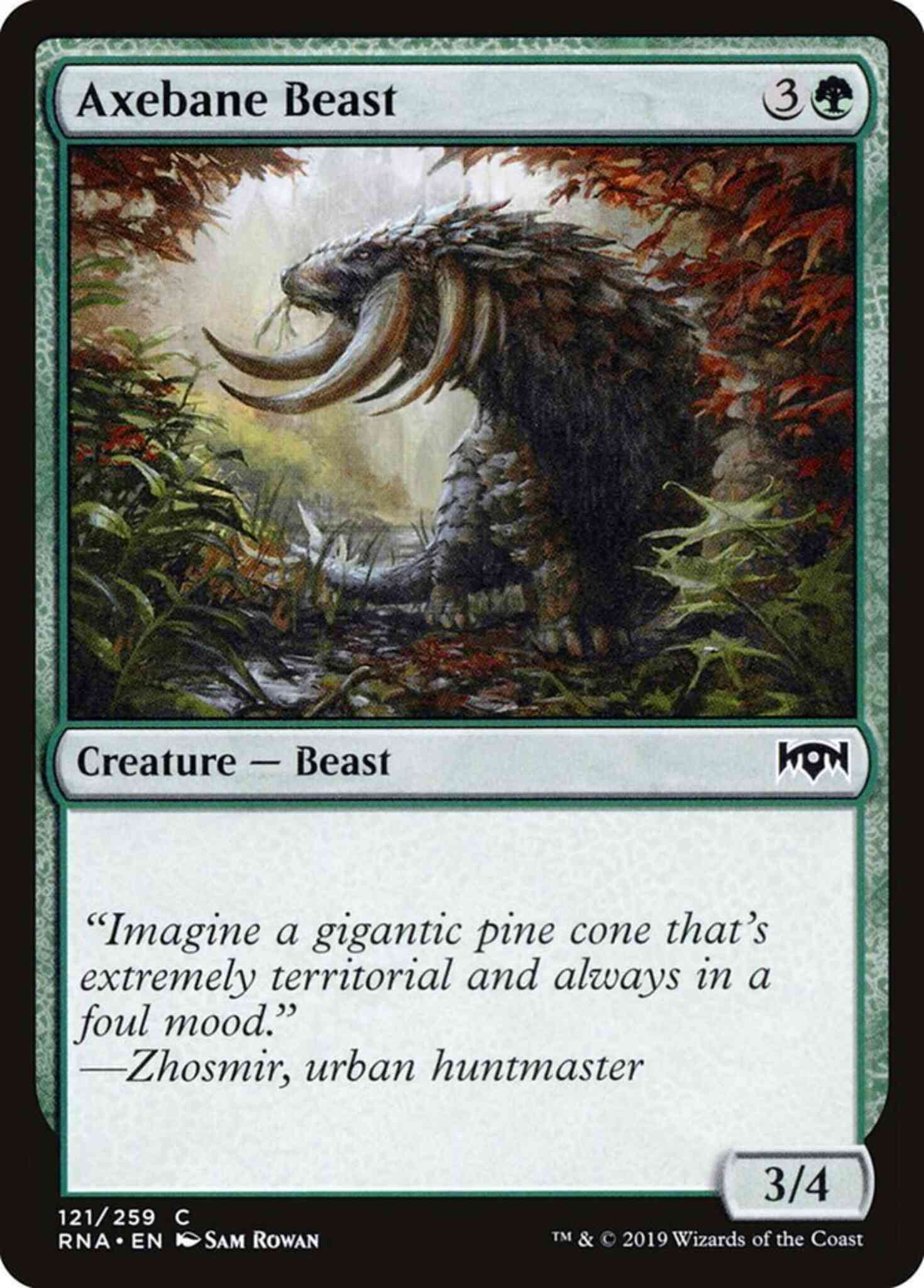 Axebane beast 121 – Magic Axebane Beast [121] [Ravnica Allegiance] [Non-Foil]