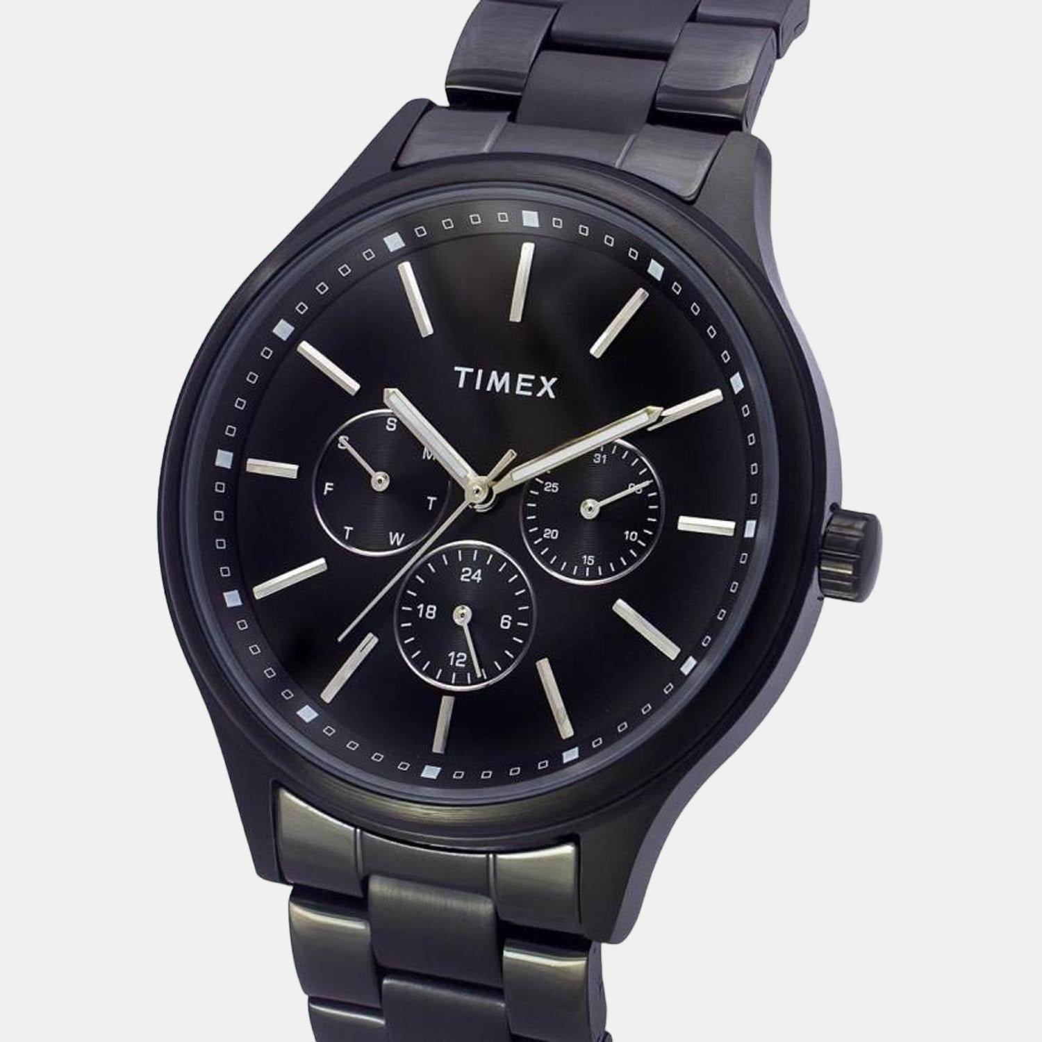 Timex Fashion Men Quartz Black Dial Multi-Function Stainless Steel Watch TWEG18410 - view 2