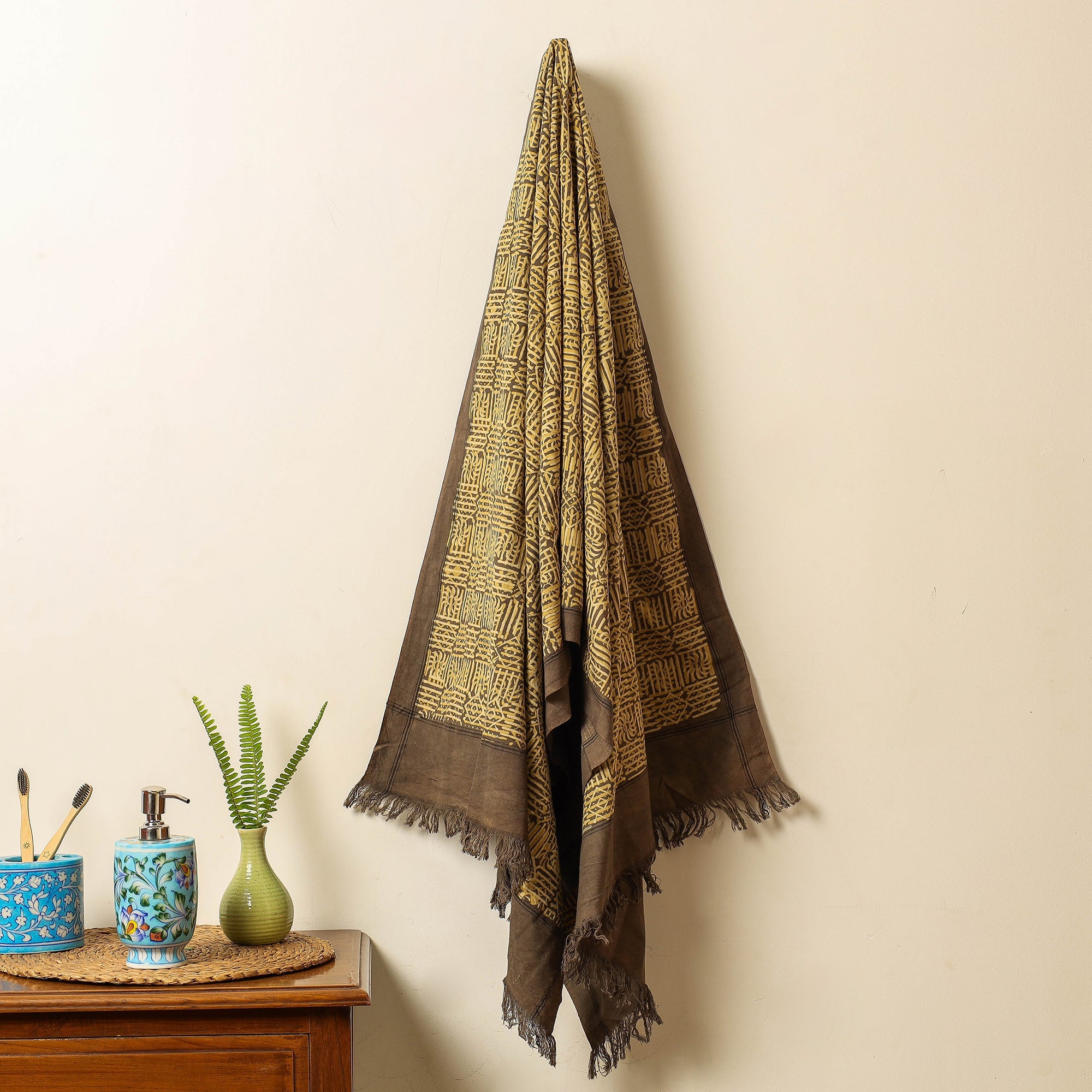 KACHCHH JI CHHAAP Brown - Block Print Cotton Ajrakh Handloom Towel