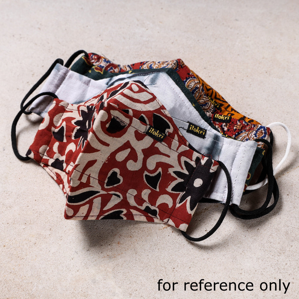 JALPARI Bagru Block Printed Cotton 3 Layer Maska Snug Fit Face Cover - view 2