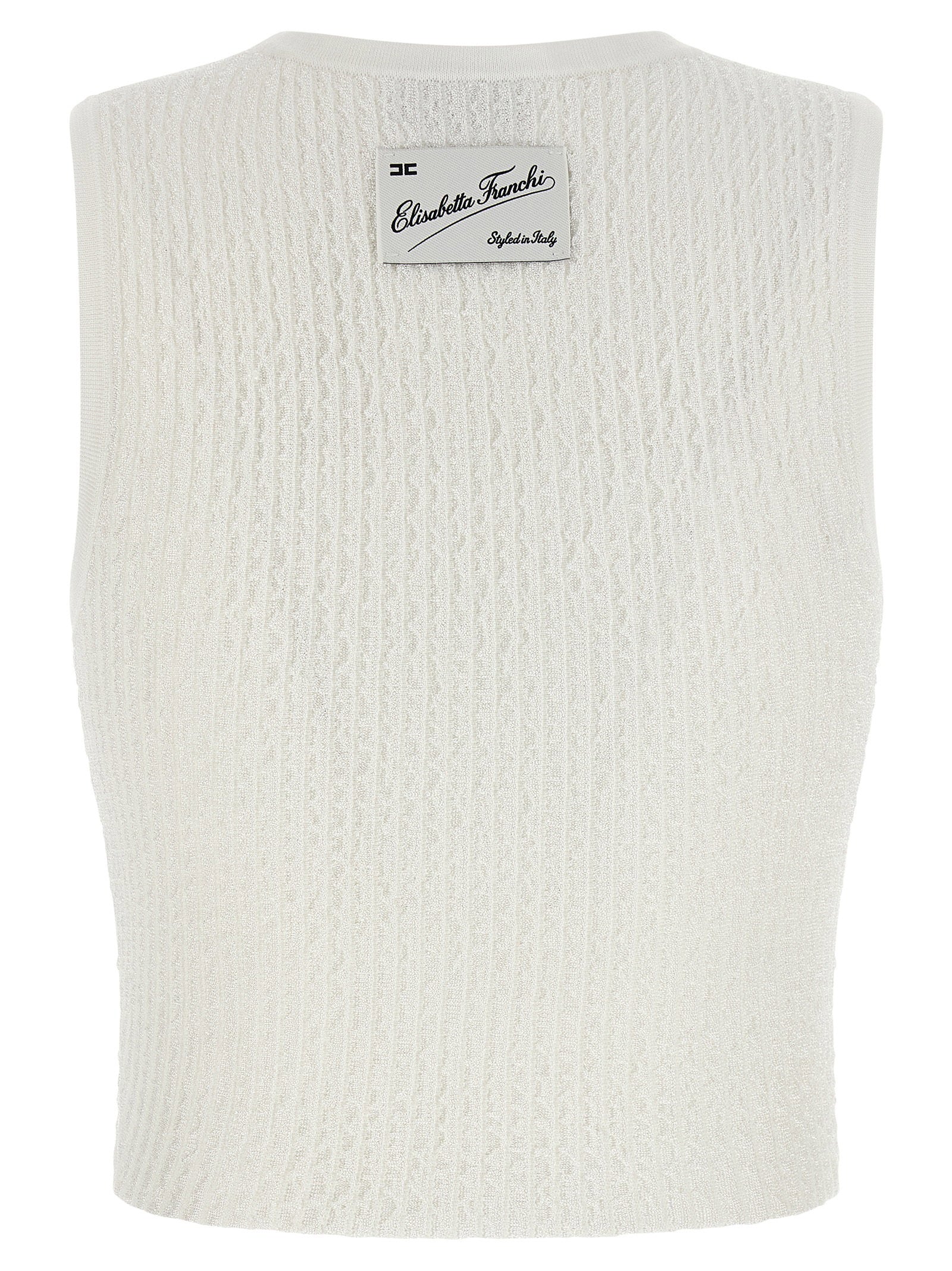 Elisabetta Franchi Ribbed Crop Top - view 2