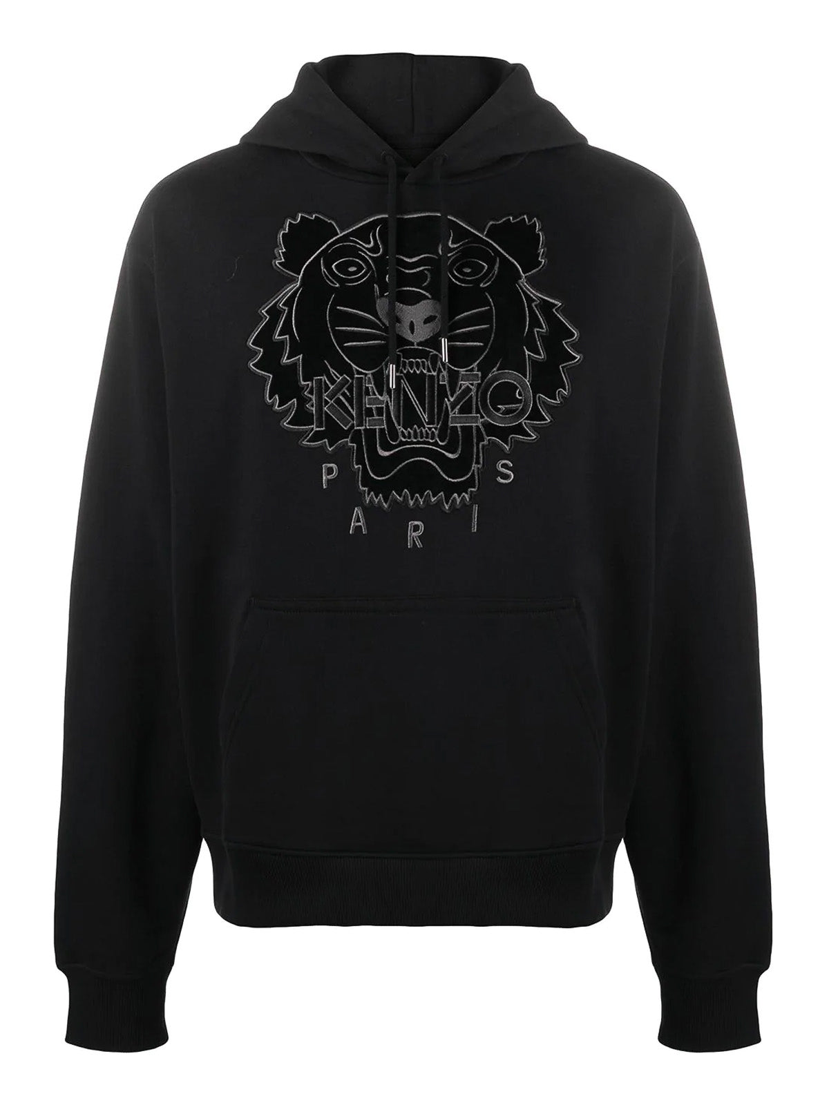 My Store Kenzo Tiger Hoodie Velvet Logo Black