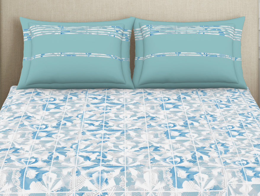 Spaces India Organic Textures Geometric 100% Cotton Double Bedsheet - Essentials by Spaces - view 4