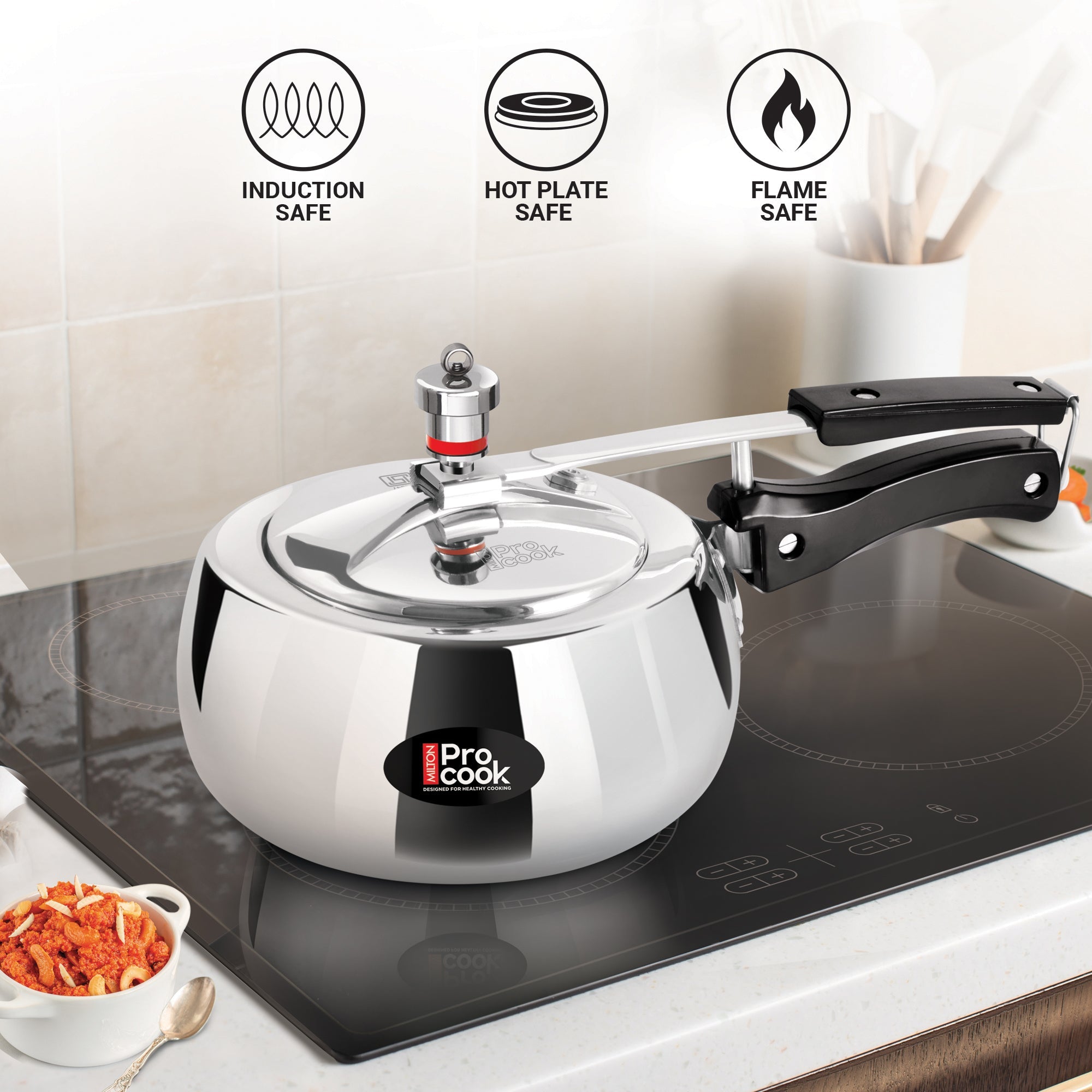 Pressure Cooker Inner Lid Curve Aluminium Induction (Milton Procook) - view 4