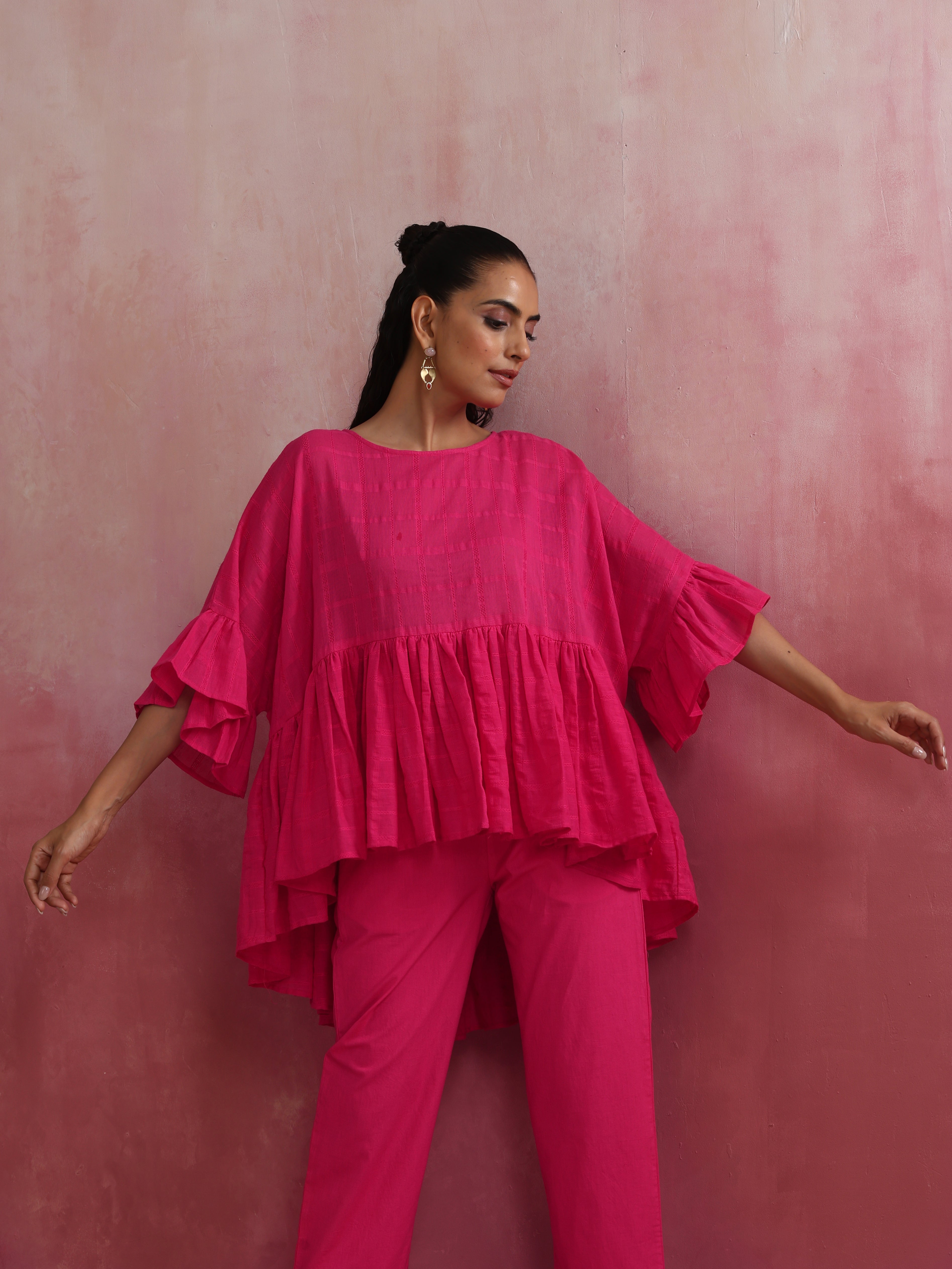 trueBrowns Pink Cotton Dobby Co-ord set - view 3