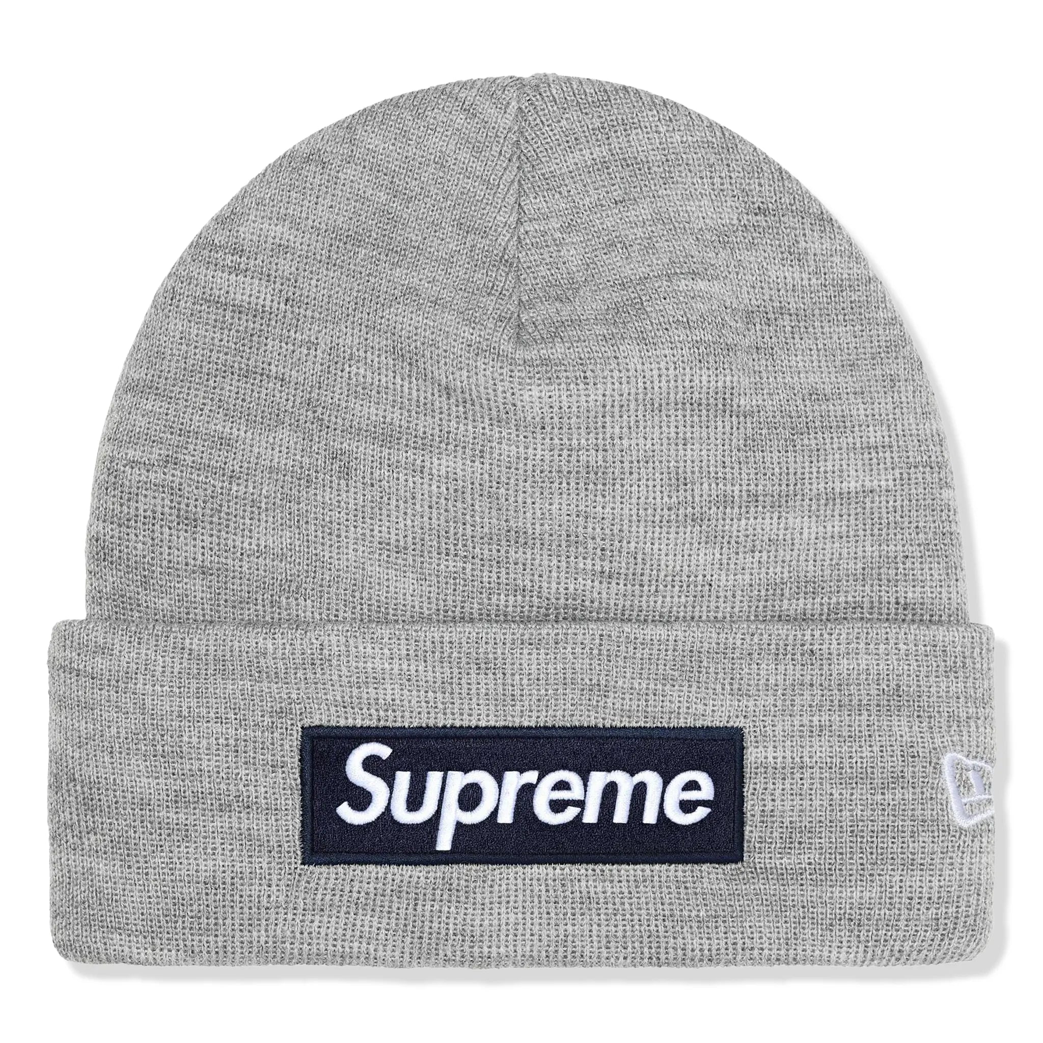 Supreme New Era Box Logo Heather Grey Beanie (FW25)