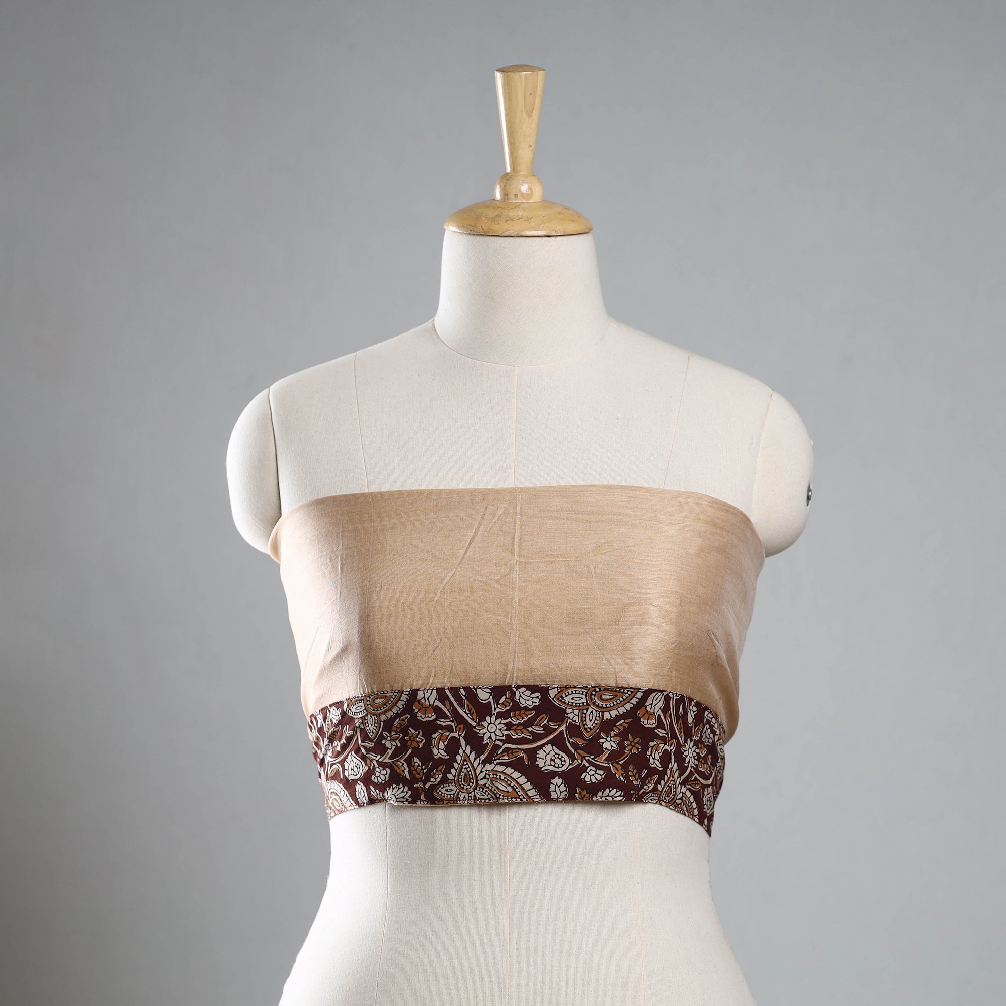 NOORI BAZAR Beige - Plain Chanderi Silk Blouse Piece 03