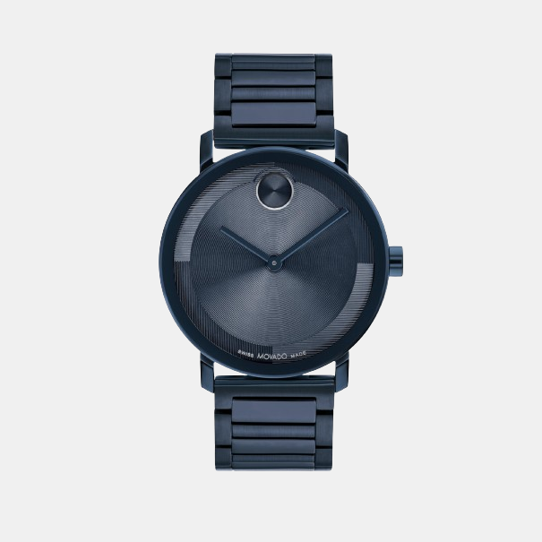 Movado Bold Men Quartz Blue Dial Analog Stainless Steel Watch 3601097