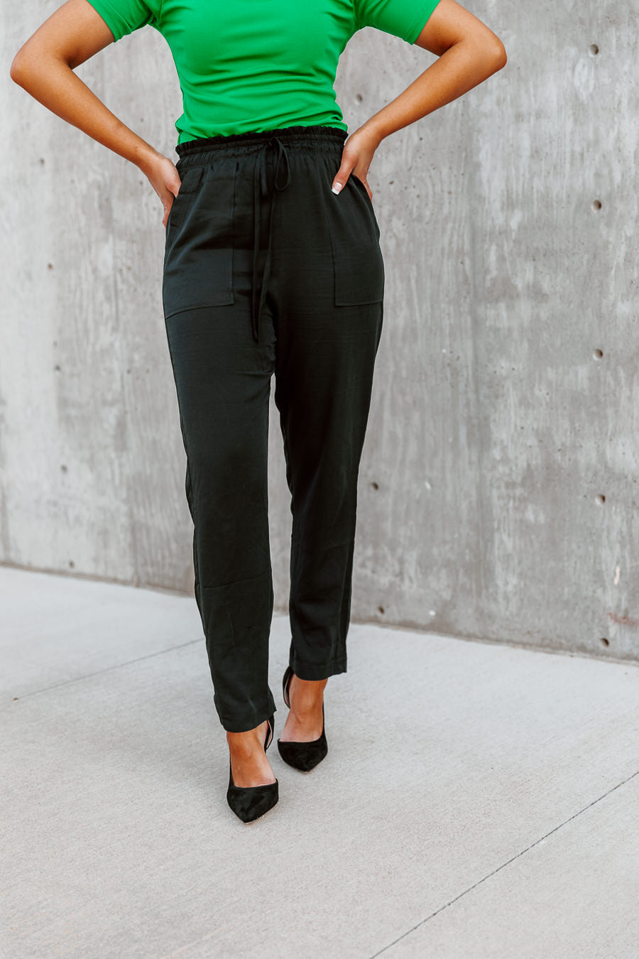 SOHO Camden Drawstring Pants – BLACK