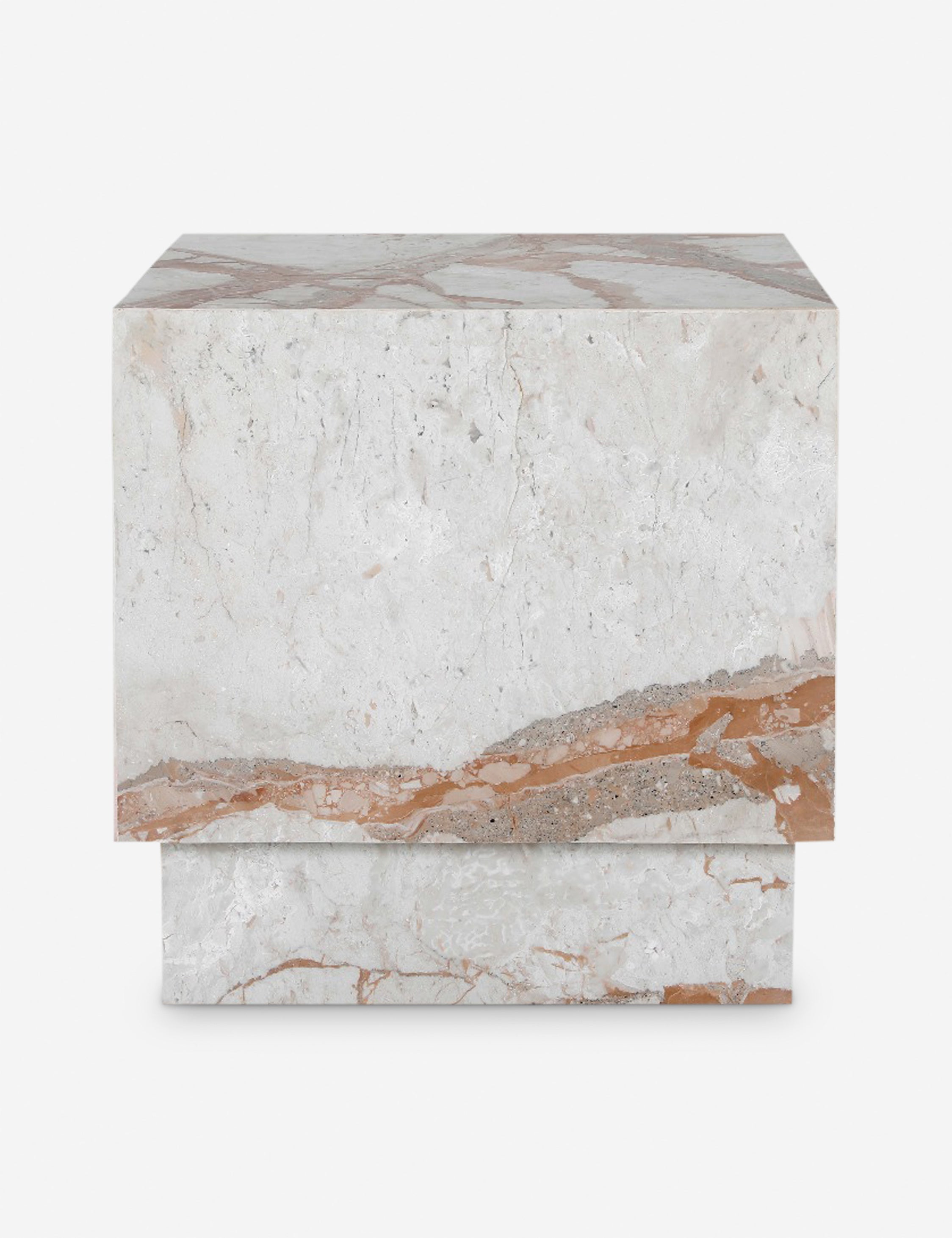 Lulu and Georgia Galdeano Side Table – White and Rust Marble - view 2