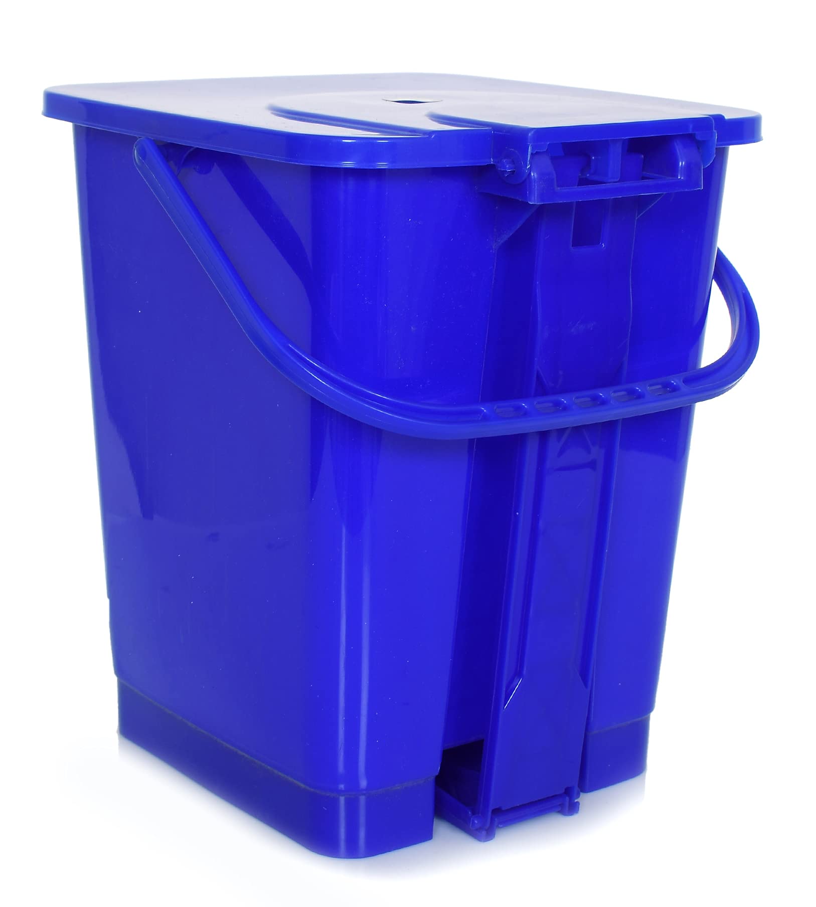 Kuber Industries Square Premium Plastic Pedal Dustbin with Lid for Home/Kitchen/Office 10 Ltr (Blue)-Pack of 3 - view 5