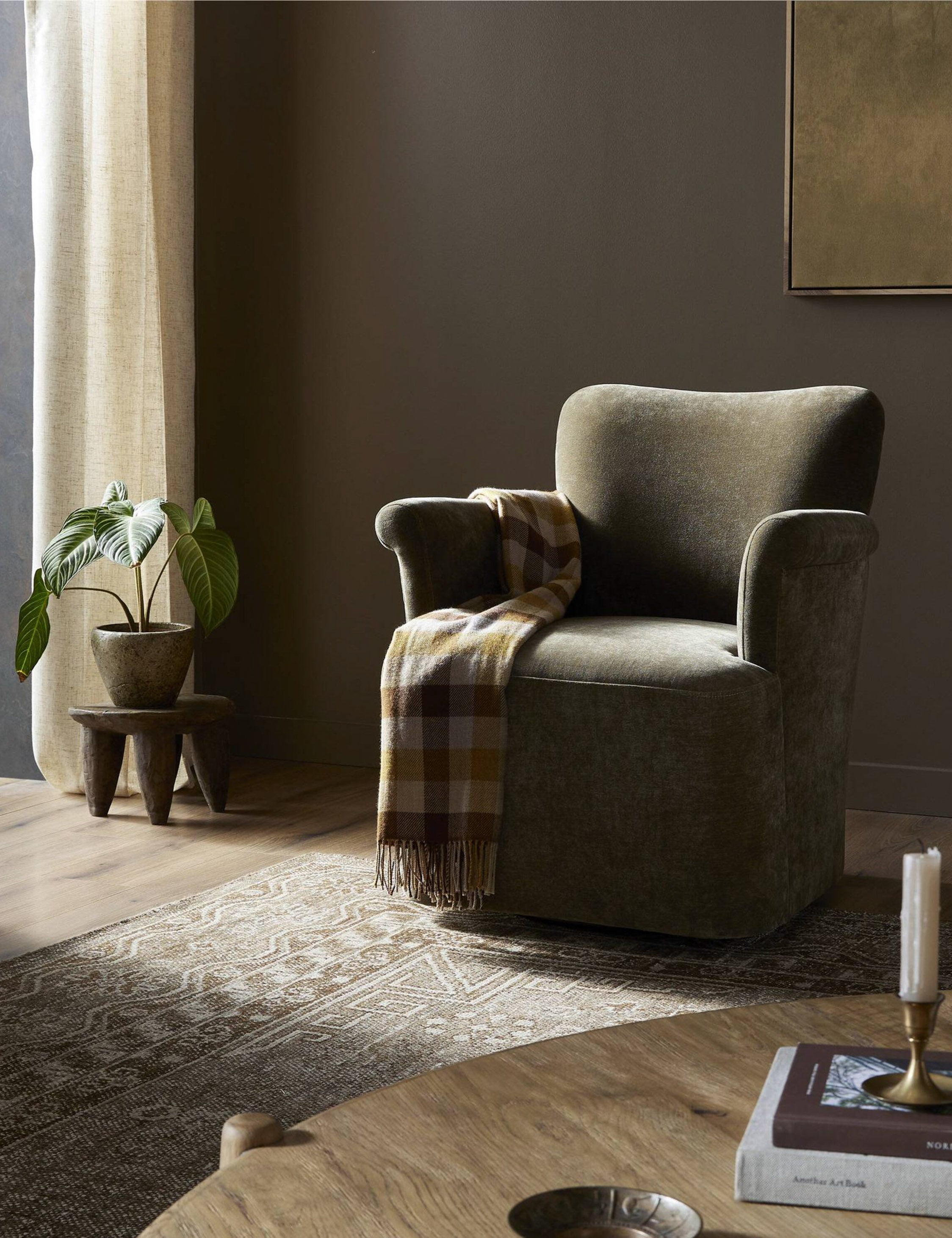 Lulu and Georgia Camellia Swivel Chair by Amber Lewis x Four Hands - view 15