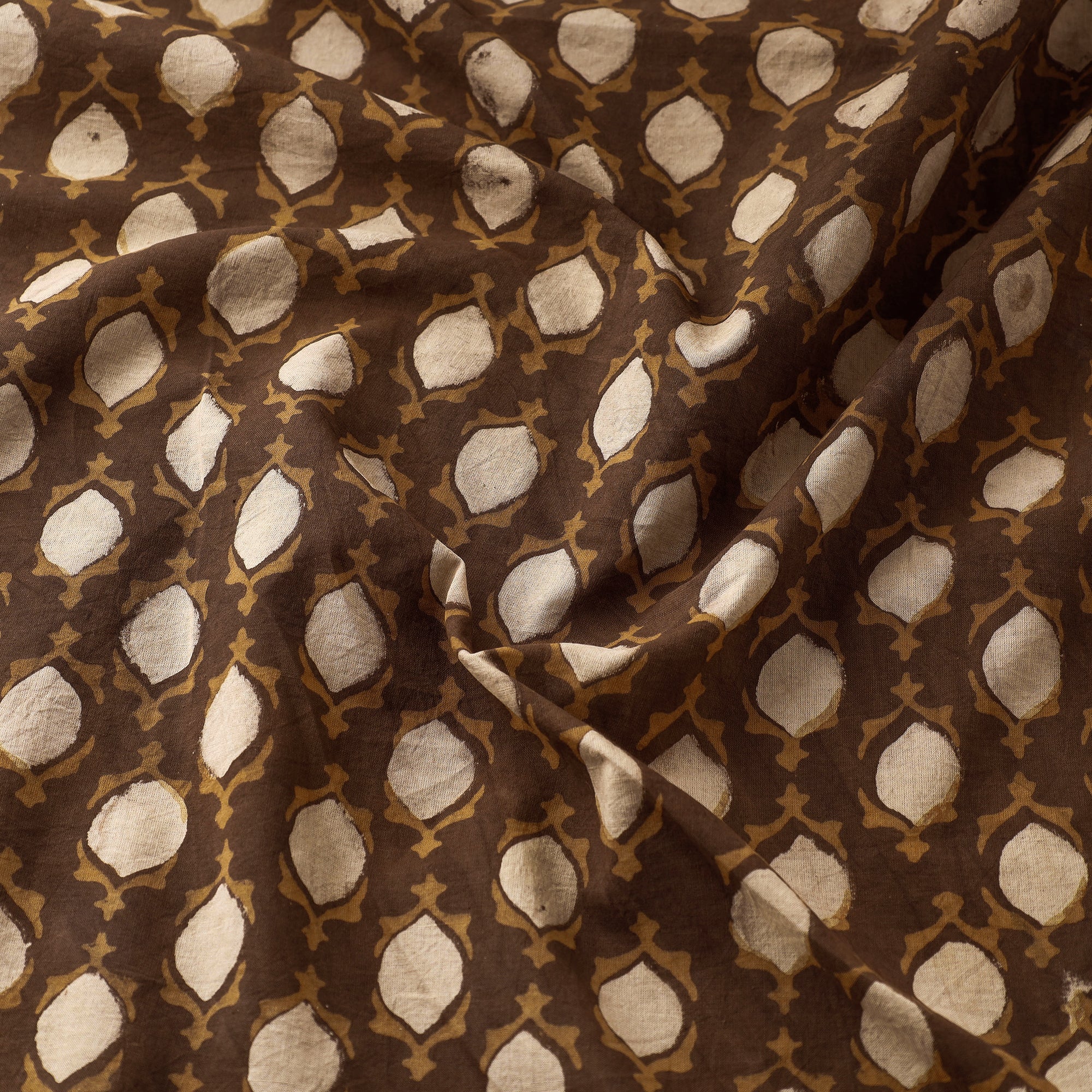SOUTH KARGHA Brown - Akola Hand Block Printed Cotton Fabric - view 3