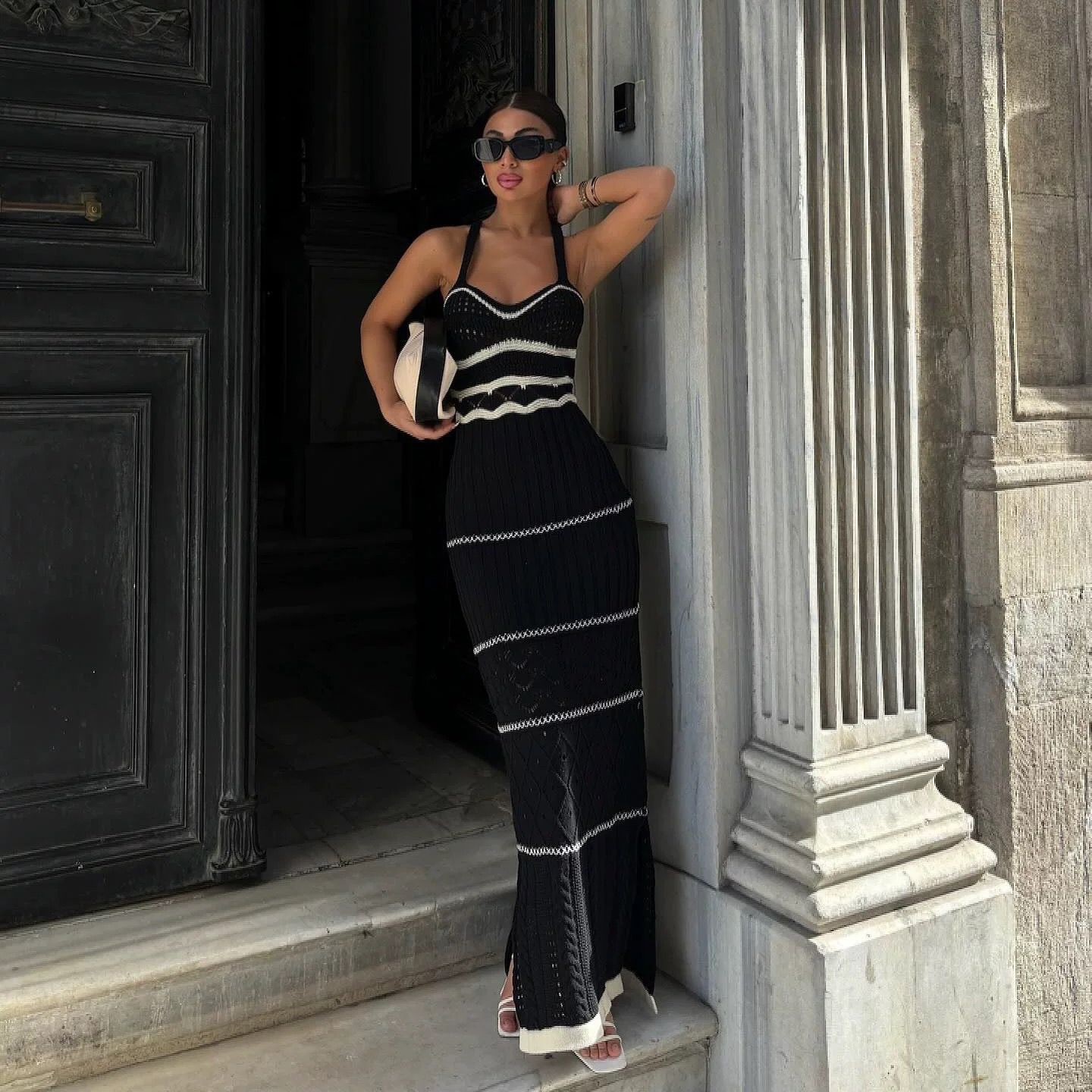 Alamode By Akanksha Rhodes Luxe Knit Dress – Black - view 2