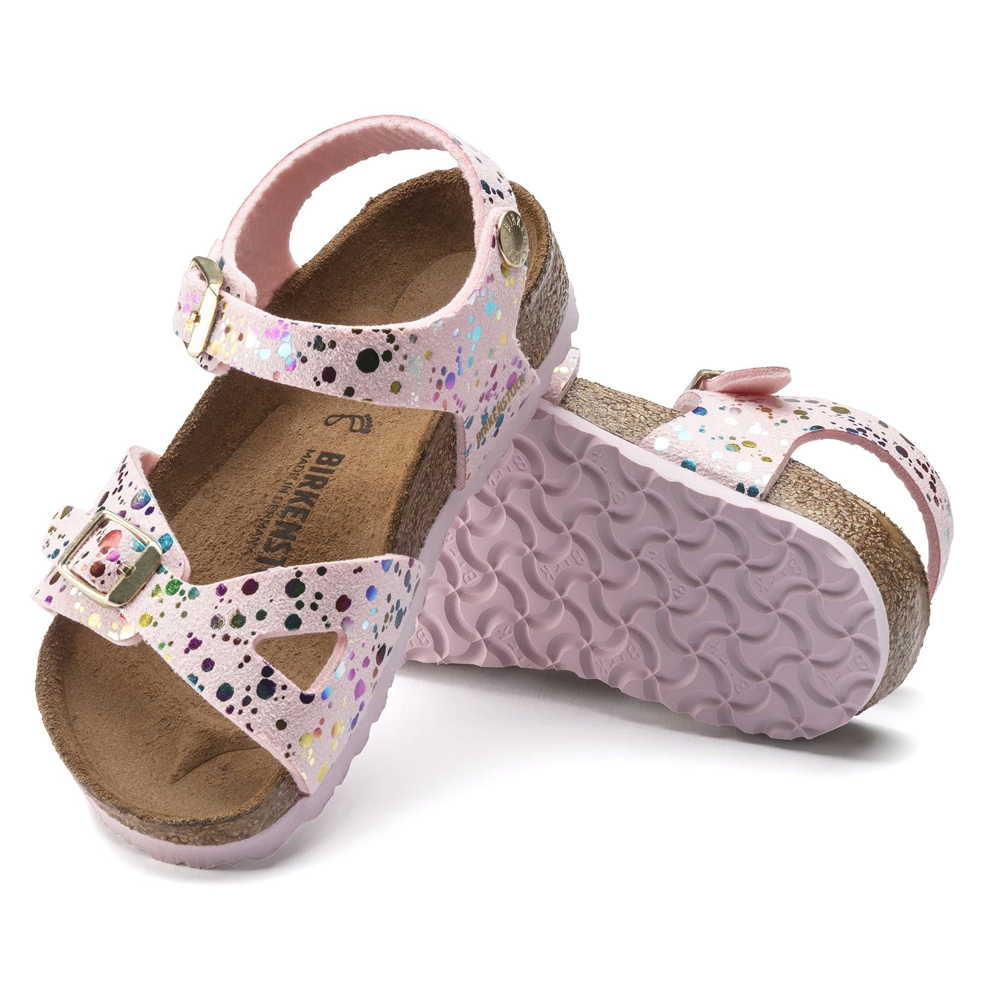 Birkenstock Rio Kids Synthetics – Pink Pink/Confetti Rose