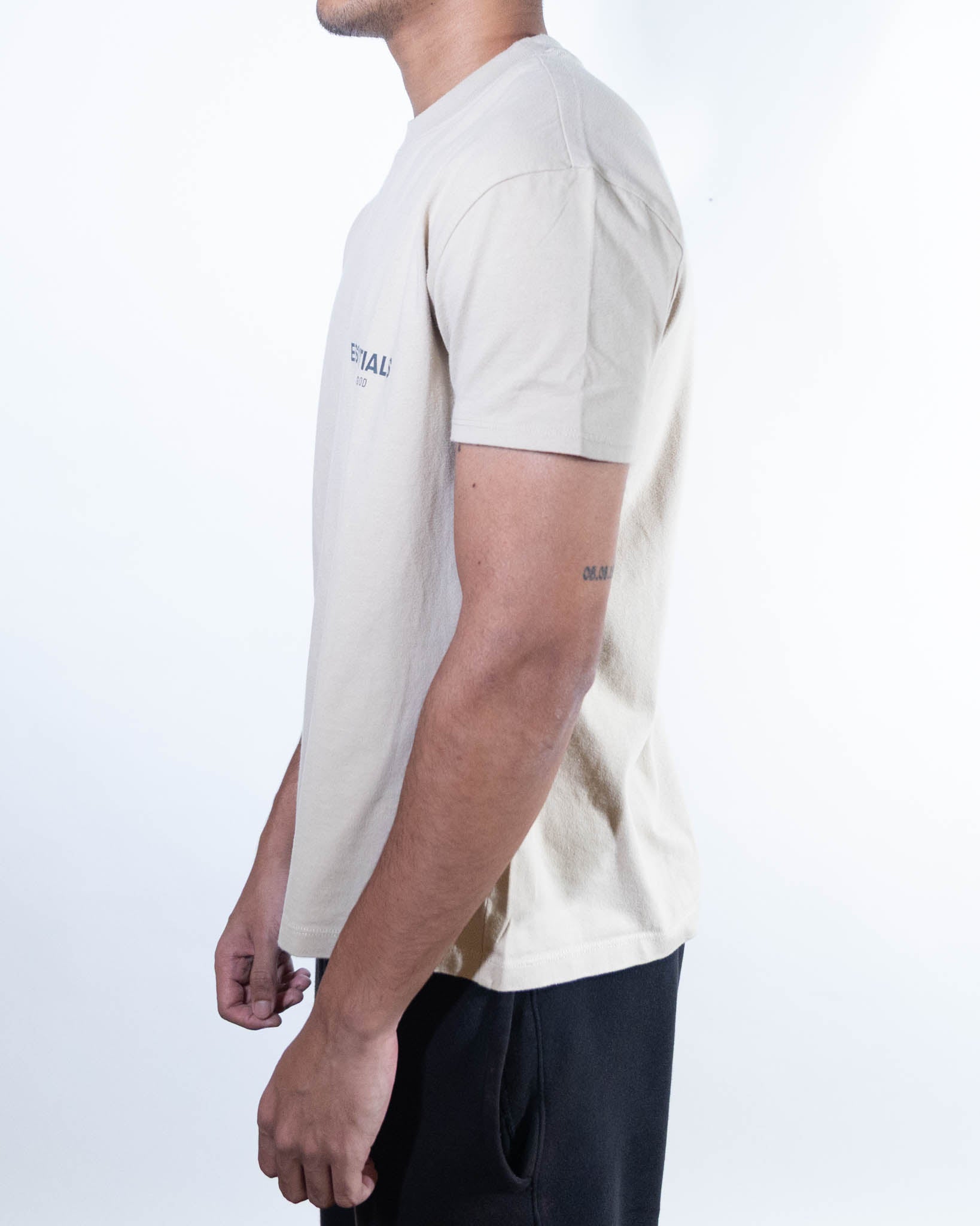 Essentials Reflective Chest Logo T-Shirt - Tan - view 3