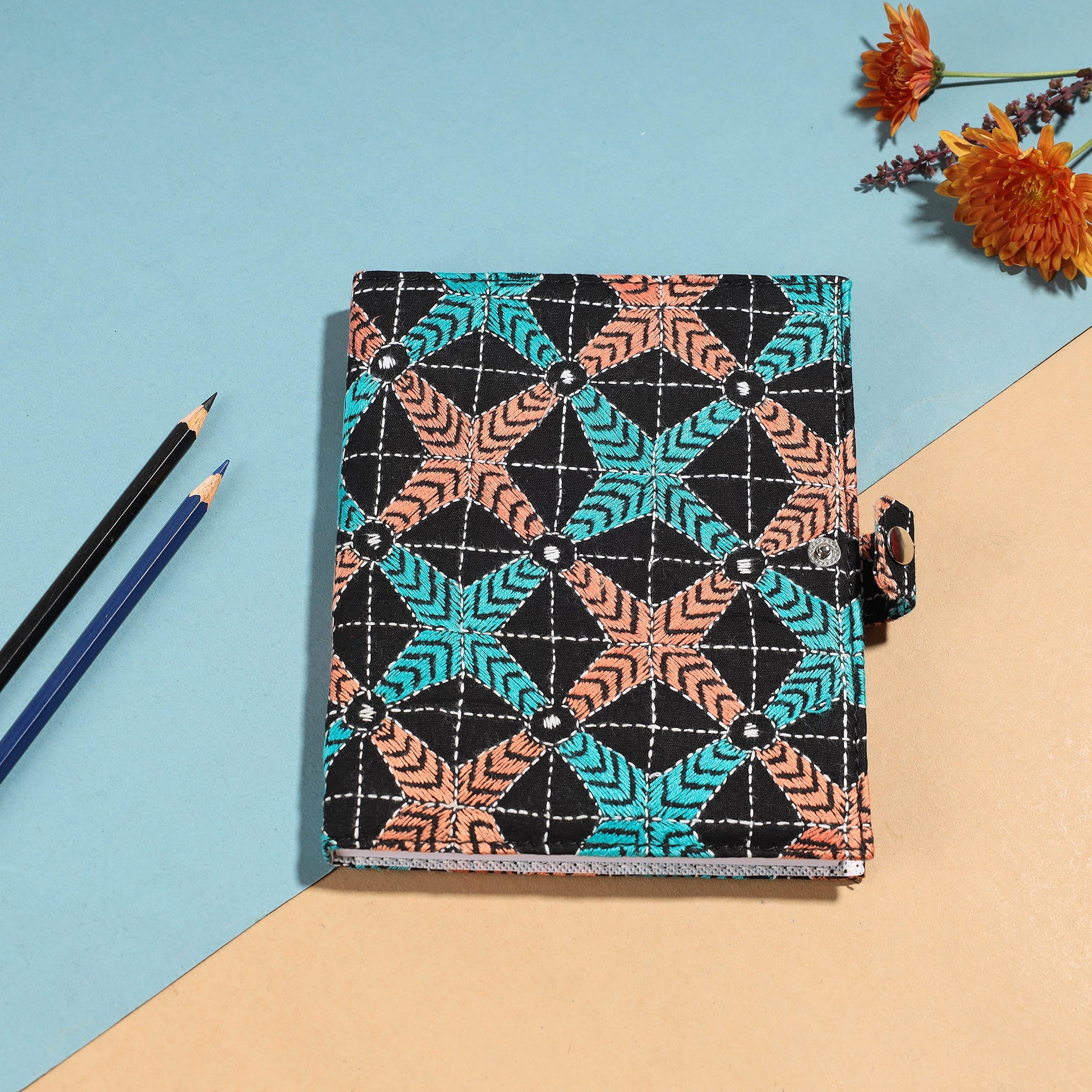 ASALKAAR Bengal Kantha Work Handcrafted Notepad (7 x 6 in) - view 3