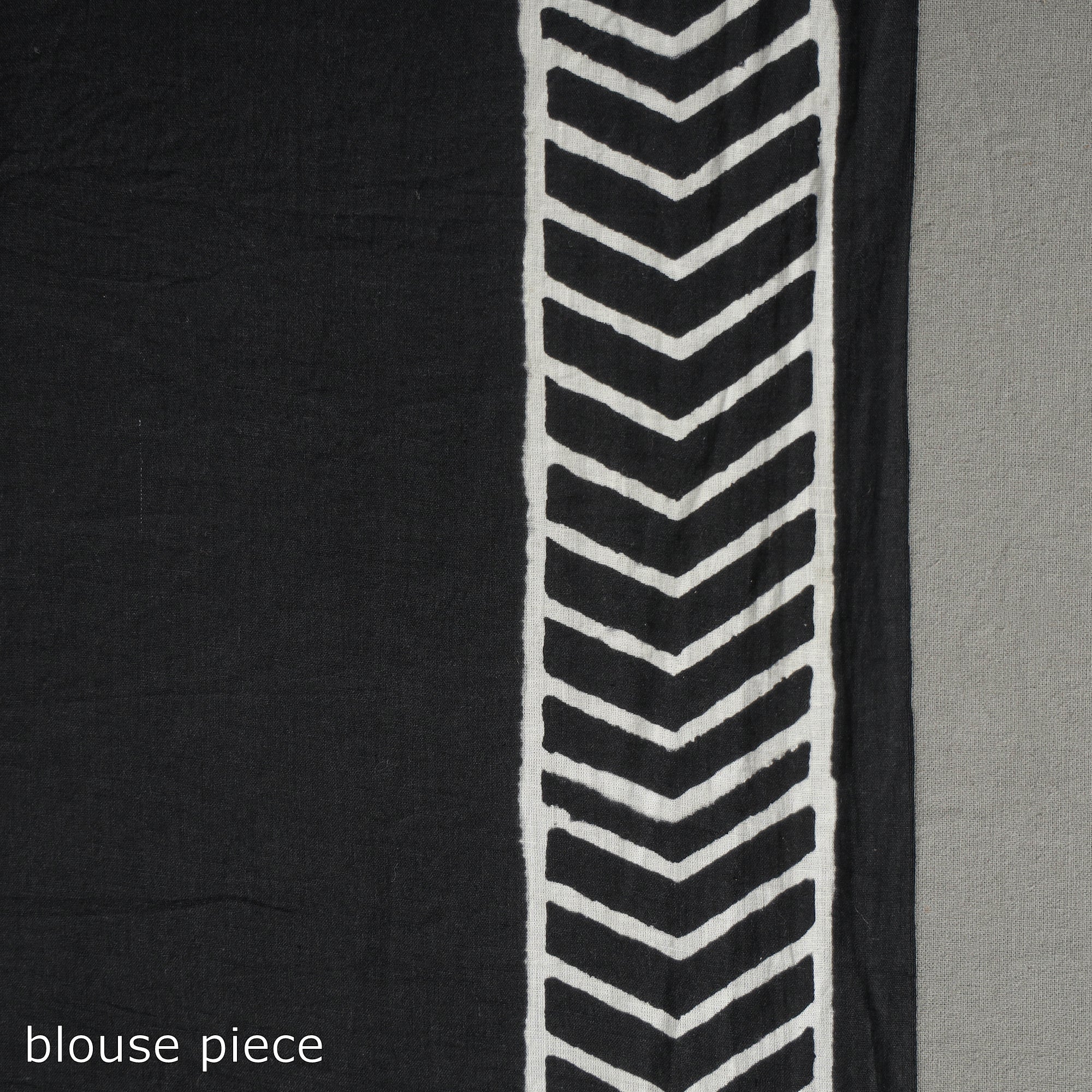 ITOKRI CRAFTS INITIATIVE Black - Natural Dyed Cotton Bagru Print Saree 16 - view 7
