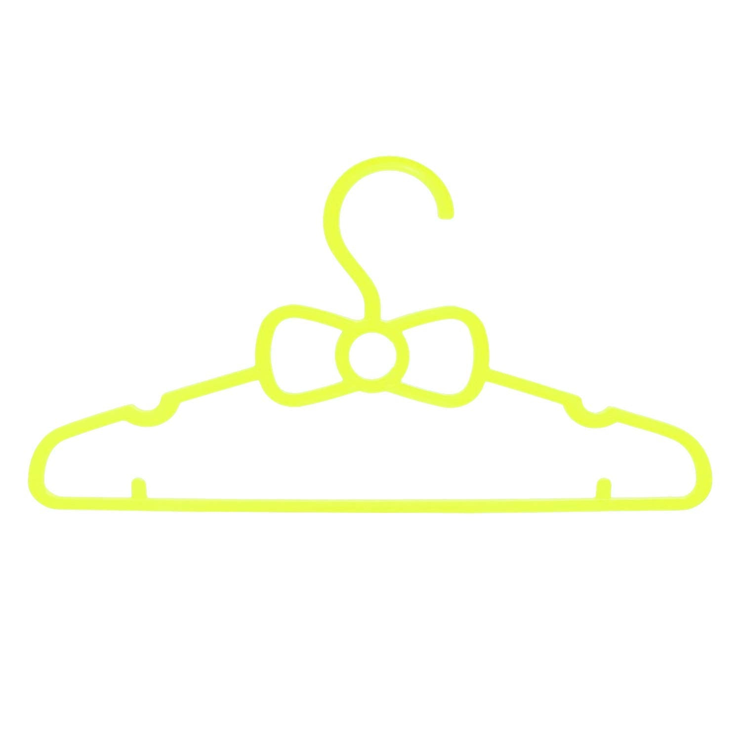 Kuber Industries Kids Mizano Plastic Non-Slip Clothes Hangers, Yellow - Pack of 5-KUBMART15034 - view 3