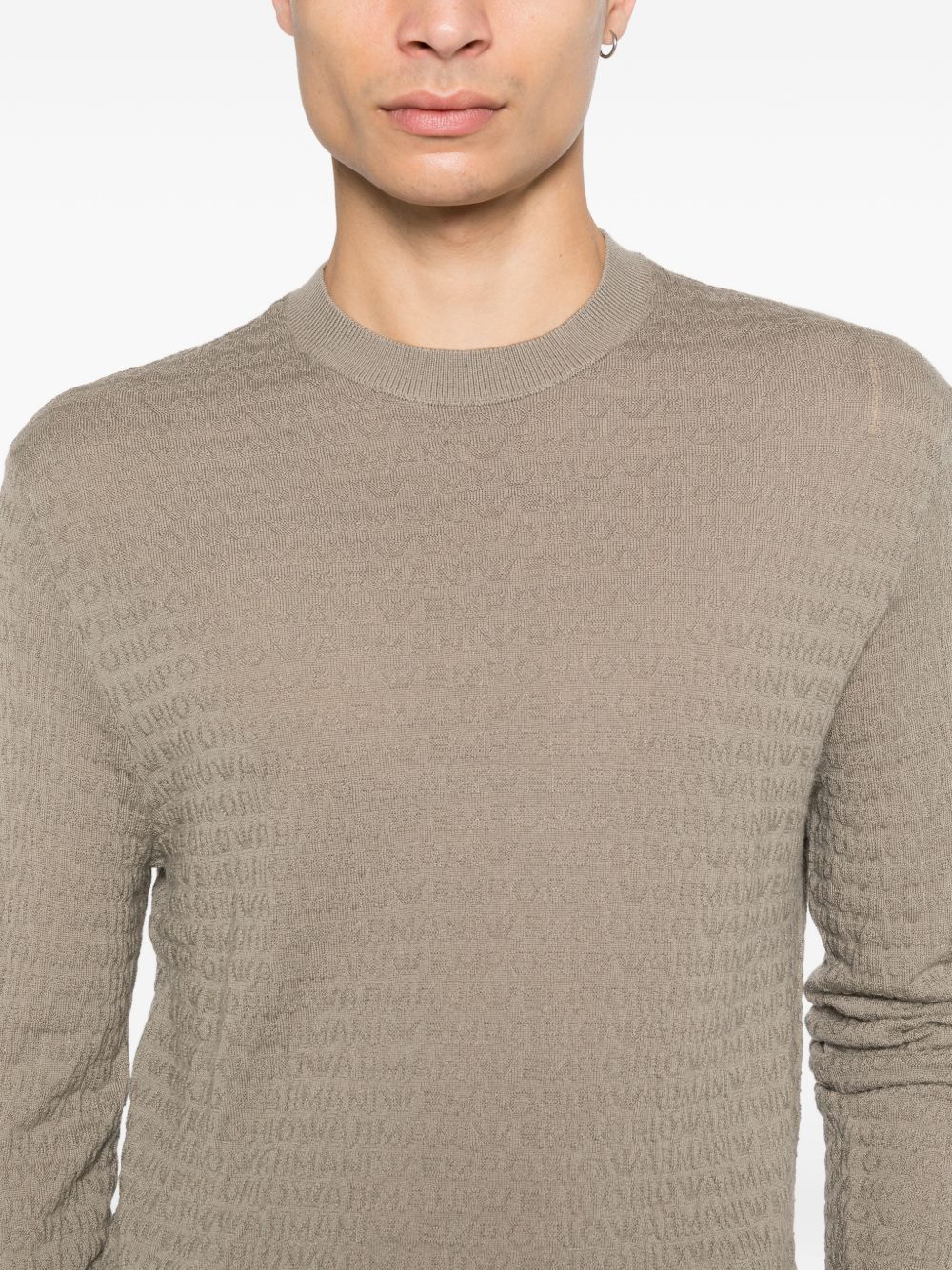 Emporio Armani Wool crewneck sweater – 100% Virgin Wool - view 4