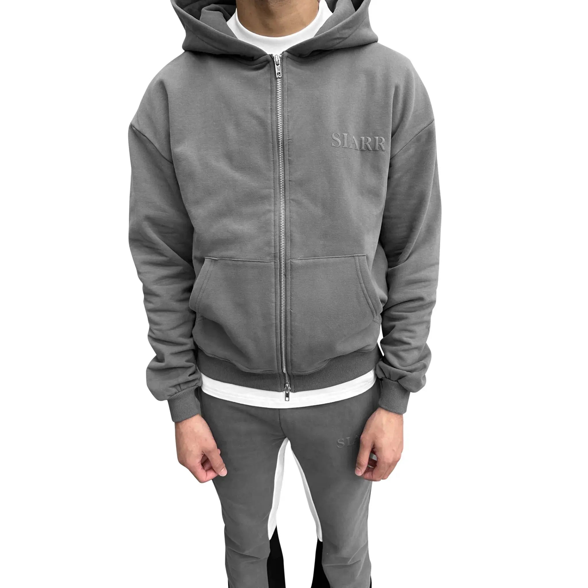 SIARR Dark Grey Zip-Up Hoodie - view 3