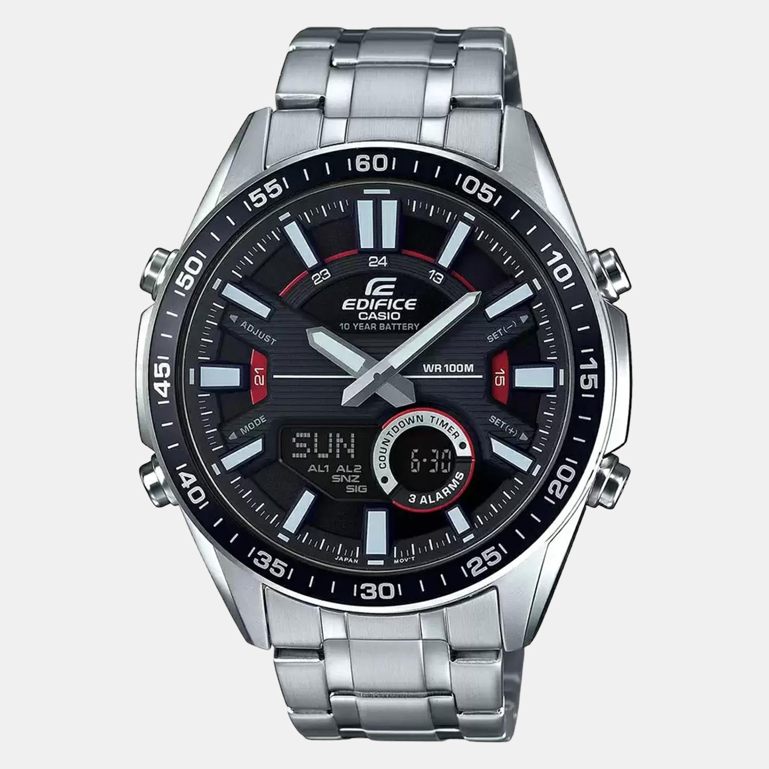Casio Edifice Men Quartz Black Dial Analog Stainless Steel Watch EX438 - view 2