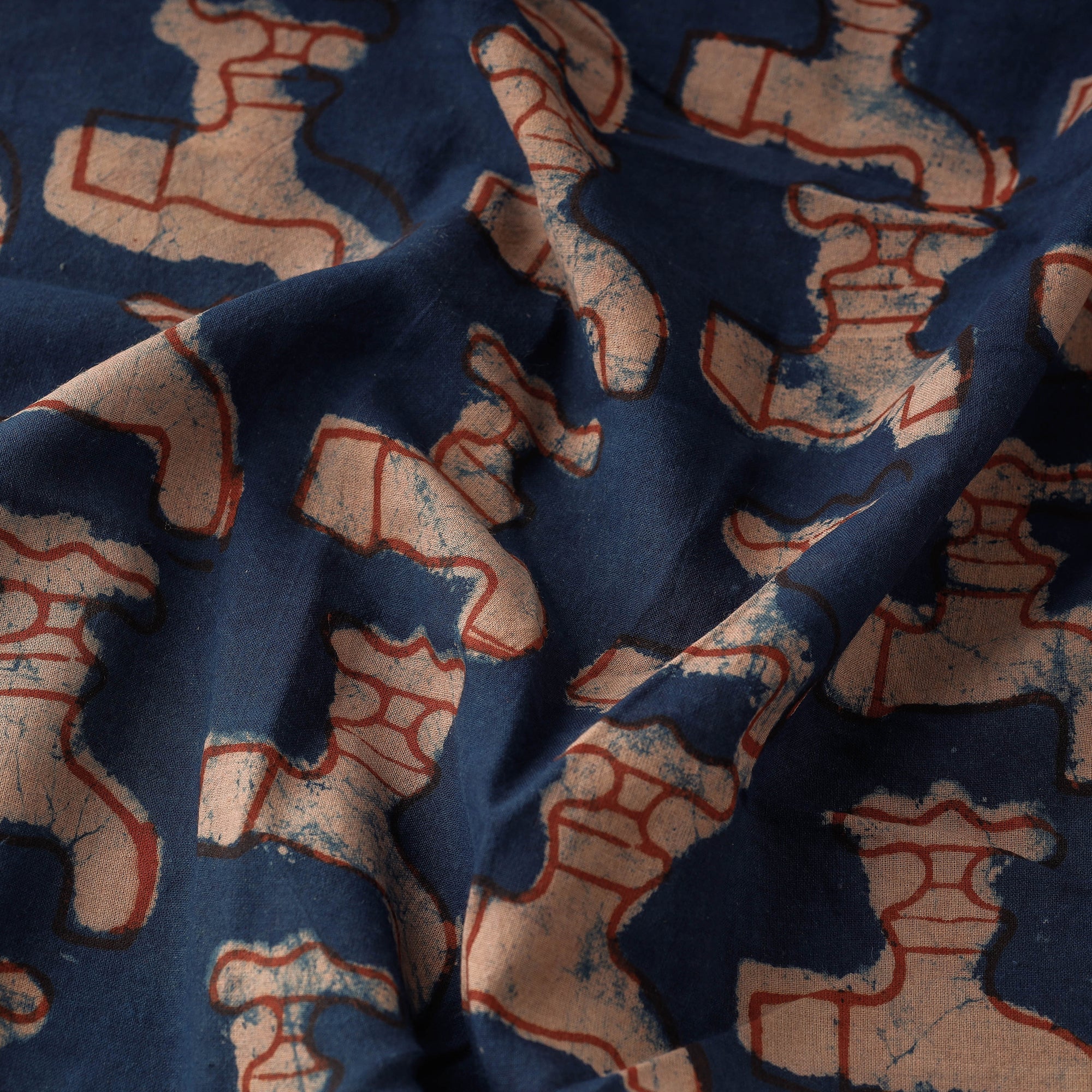 BINDAAS UNLIMITED Blue - Bindaas Block Printed Cotton Natural Dyed Fabric - view 2