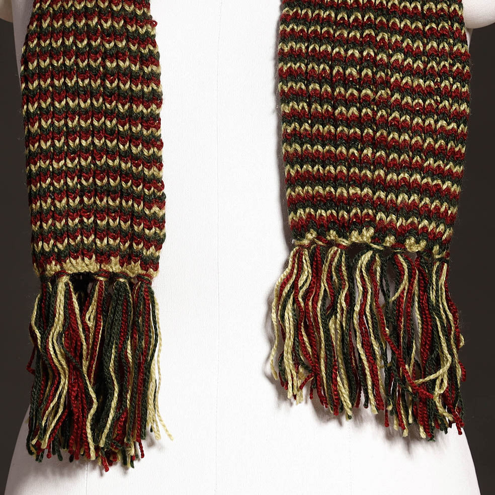KILMORA Brown - Kumaun Hand Knitted Woolen Muffler (90 in) - view 2
