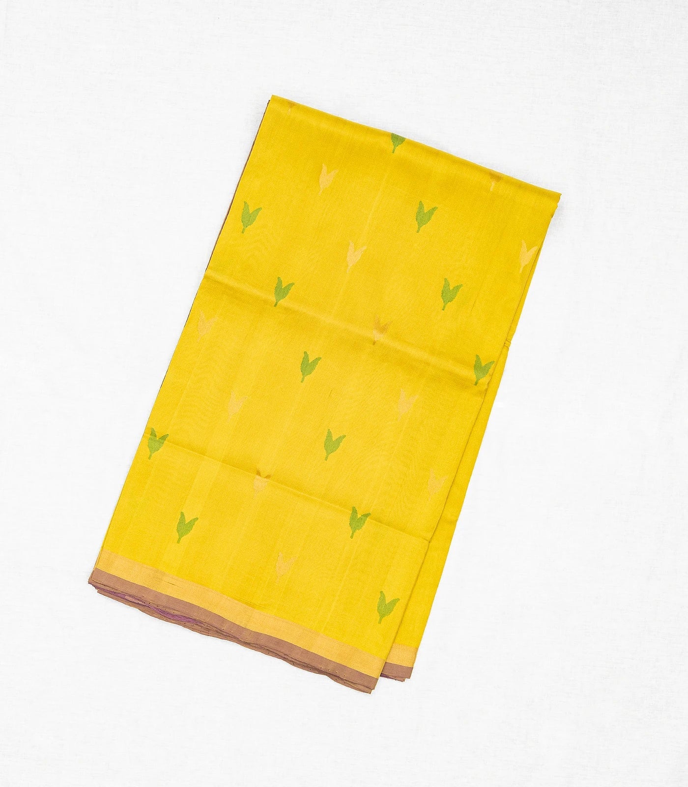 RmKV Lemon Yellow Handloom Uppada Silk Saree With Floral Buttas