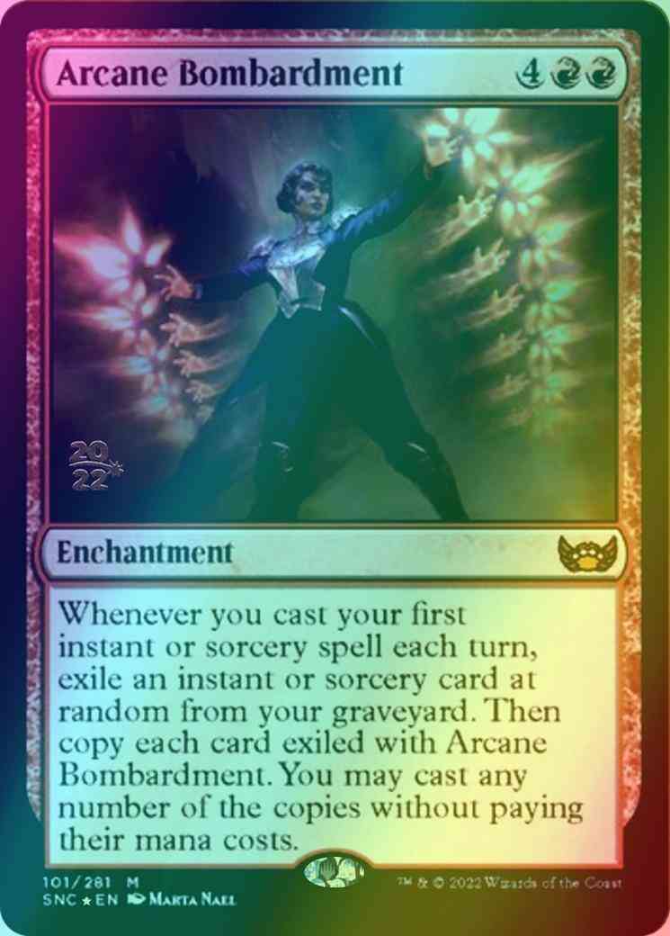 Arcane bombardment prerelease – Magic Arcane Bombardment [Prerelease] [101s] [Streets of New Capenna: Promos] [Foil]