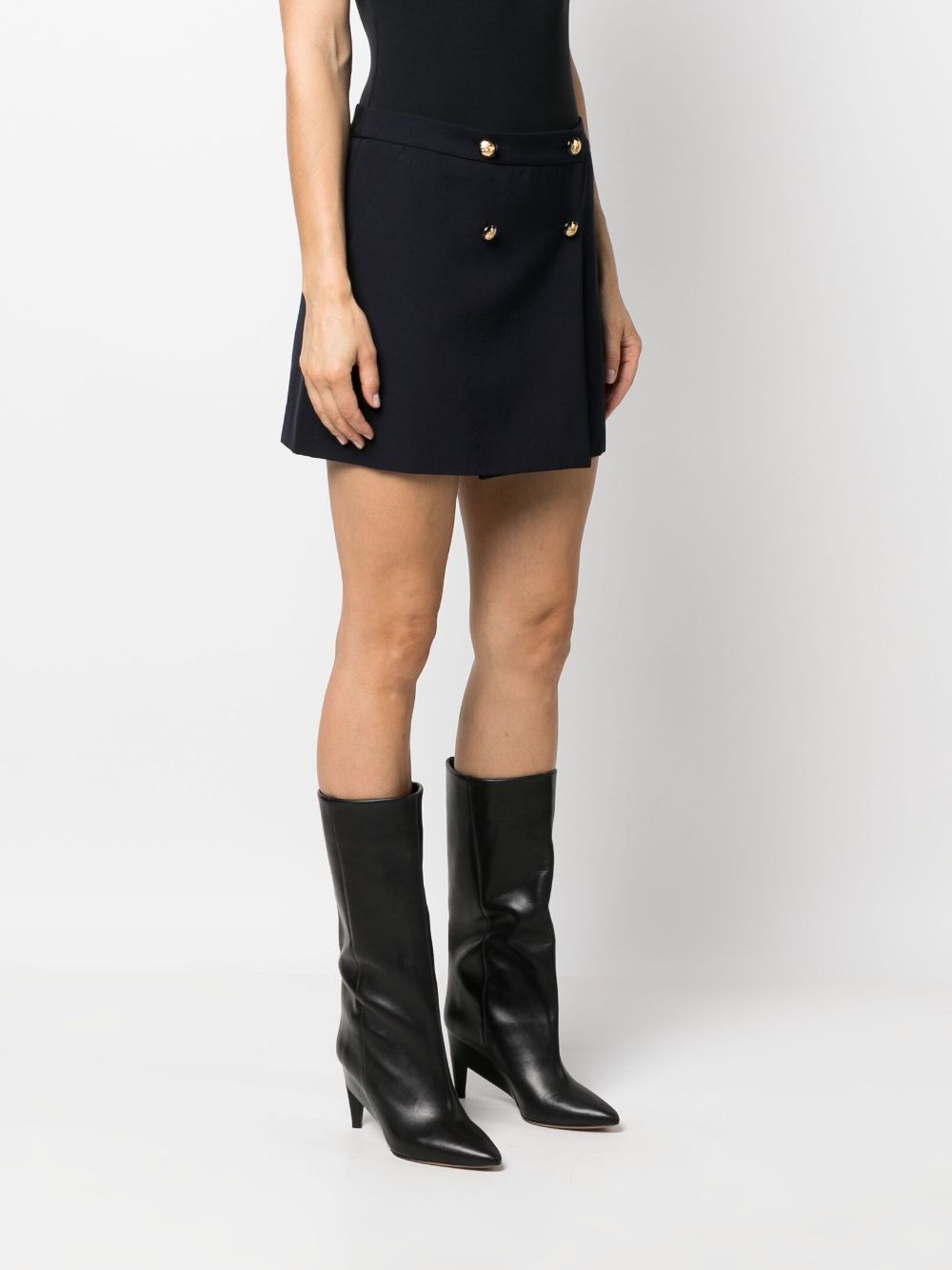Alexander McQueen wool-cotton blend mini wrap skirt - view 5