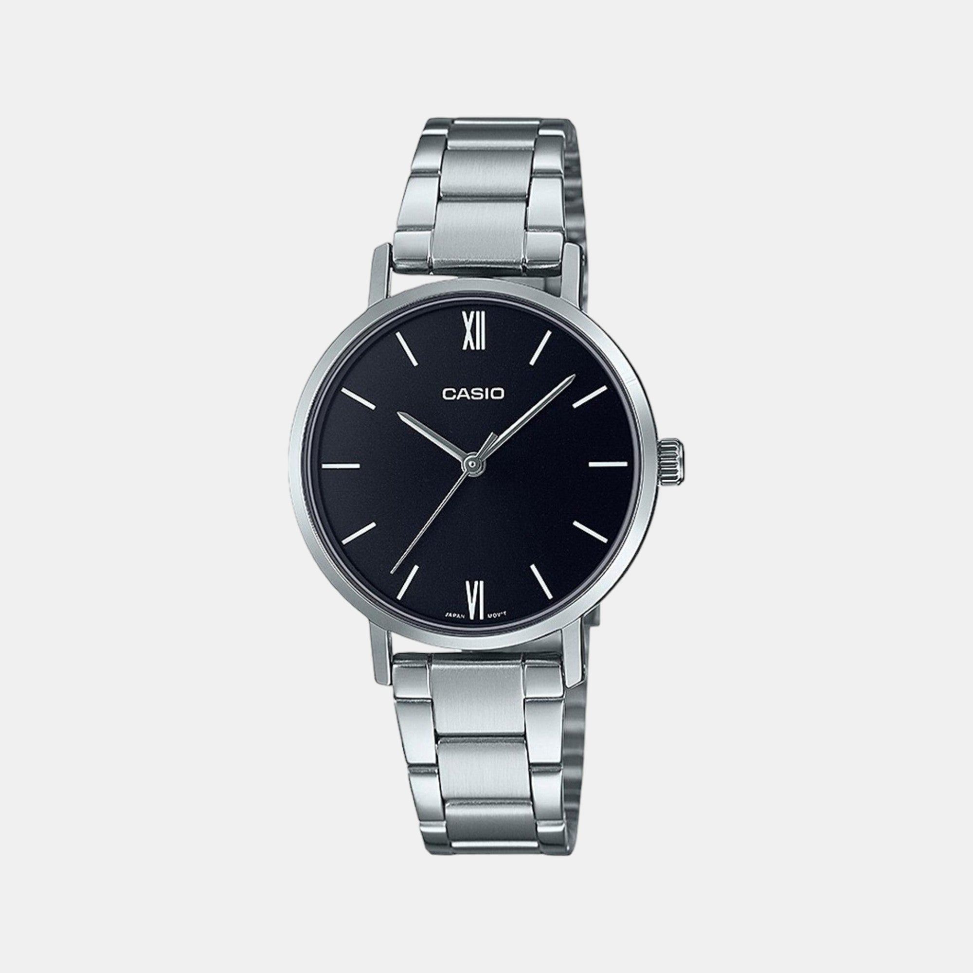 Casio Enticer Women Quartz Black Dial Analog Stainless Steel Watch A1997