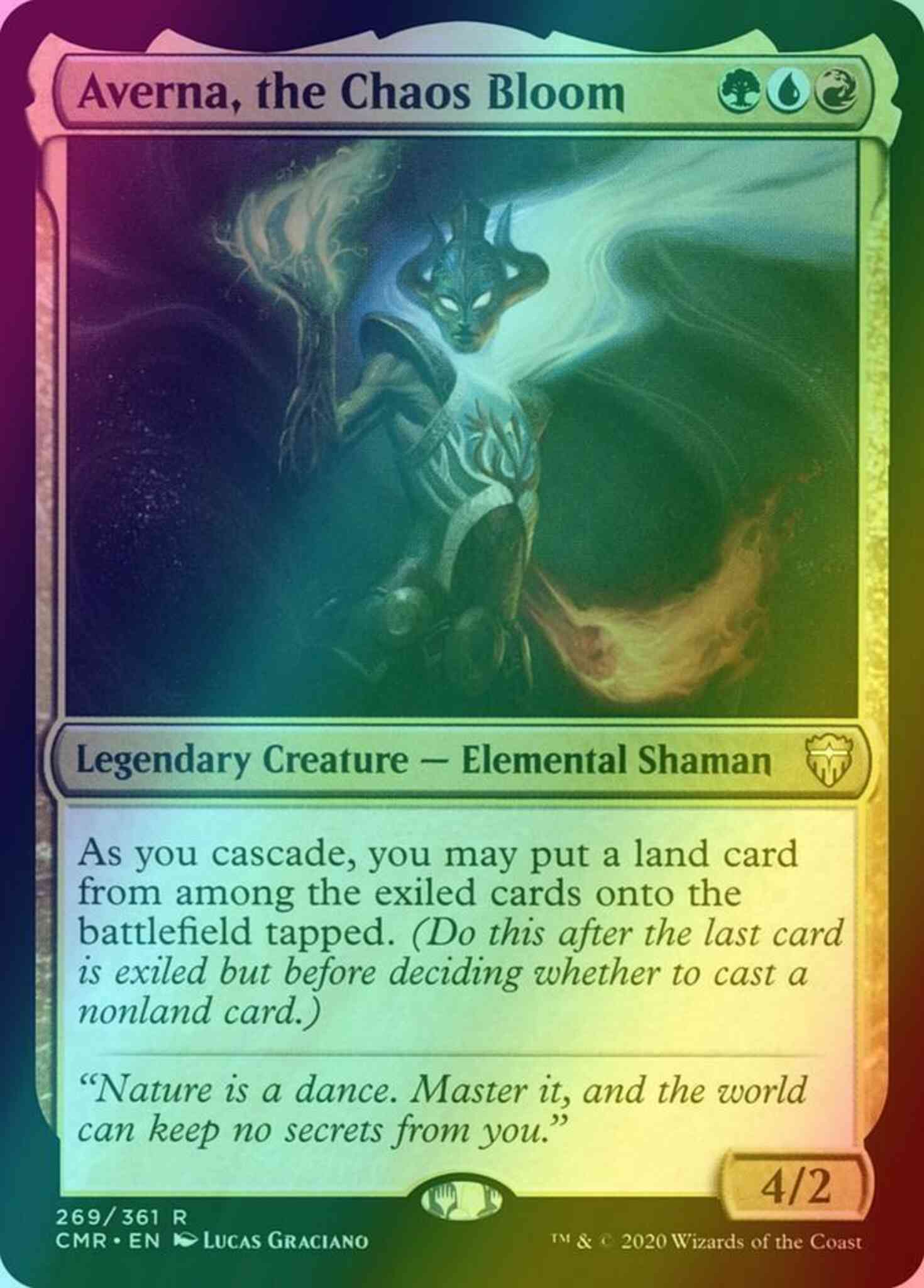 Averna the chaos – Magic Averna, the Chaos Bloom [269] [Commander Legends] [Foil]
