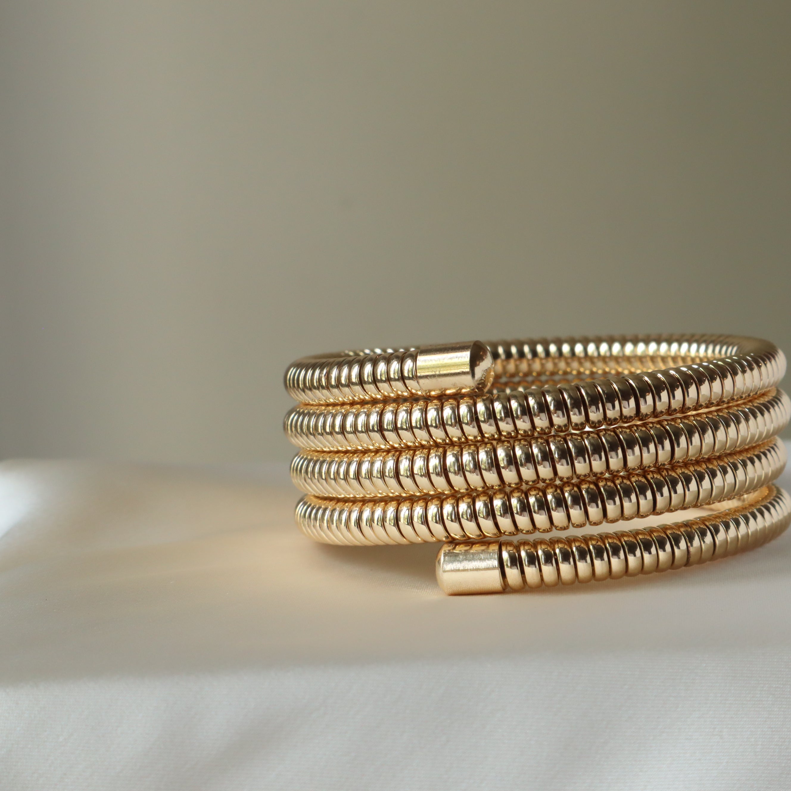 Ash Designs Big Spiral 18K Gold Plated Bangle - view 2