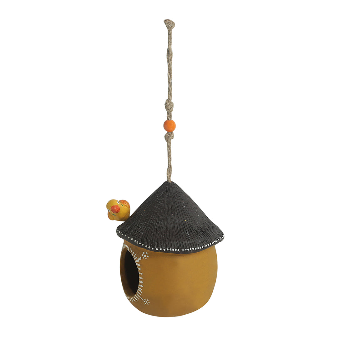 EXCLUSIVELANE 'Swinging Cottage' Handpainted Terracotta Bird House (6 Inch) - view 4