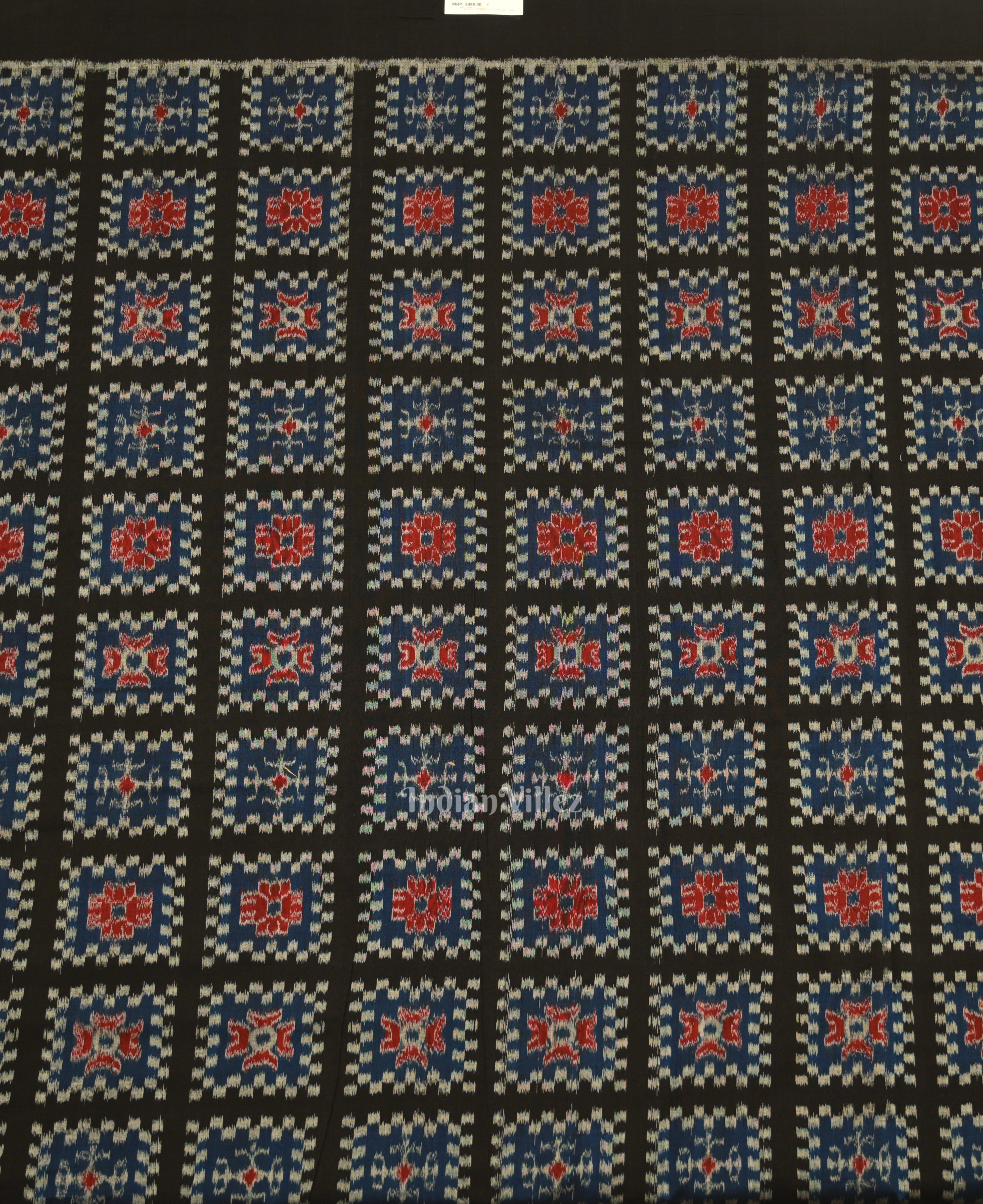 IndianVillèz Black Blue Odisha Ikat Sambalpuri Dress Set & Dupatta - view 3