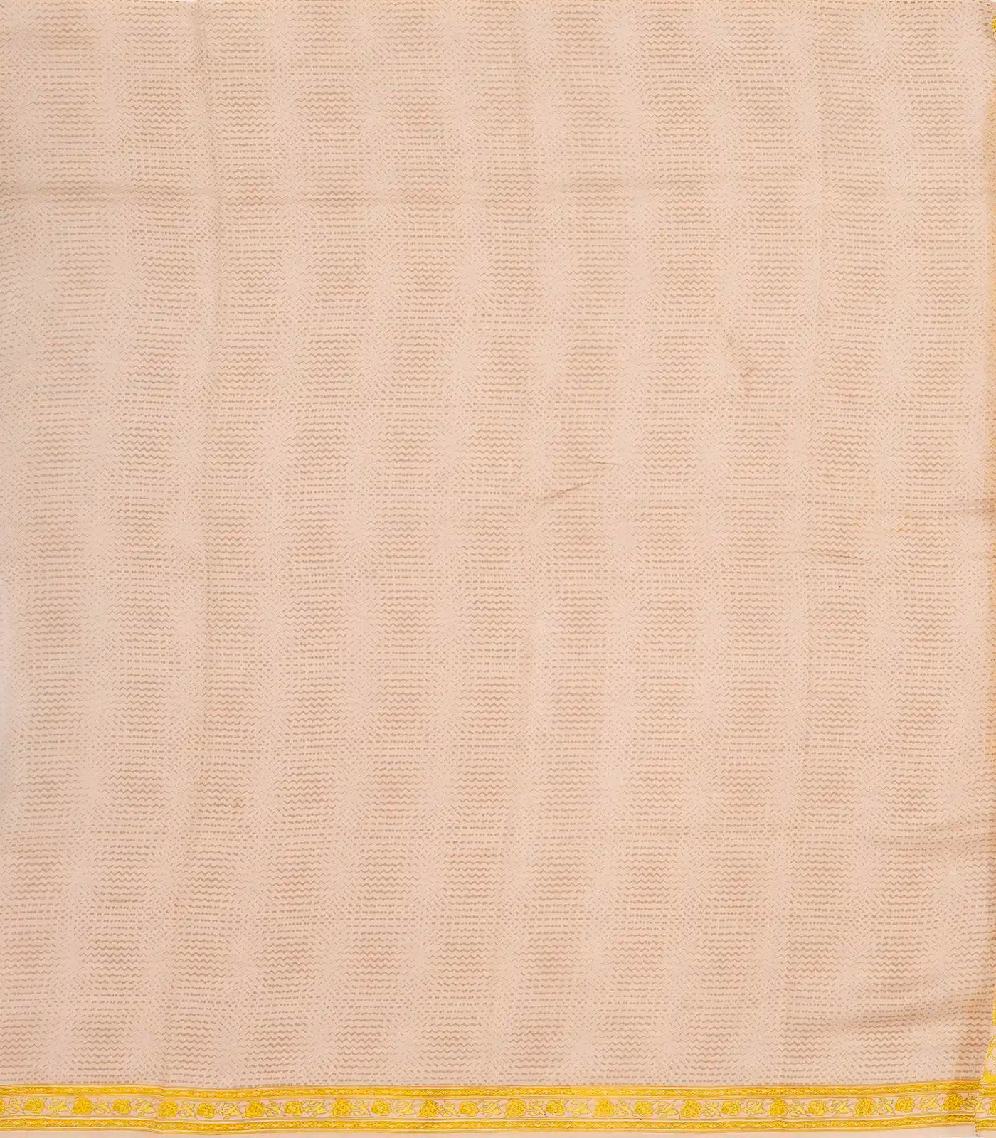 RmKV Taupe Handloom Chanderi Cotton Saree With Printed Yellow Floral Motif - view 4