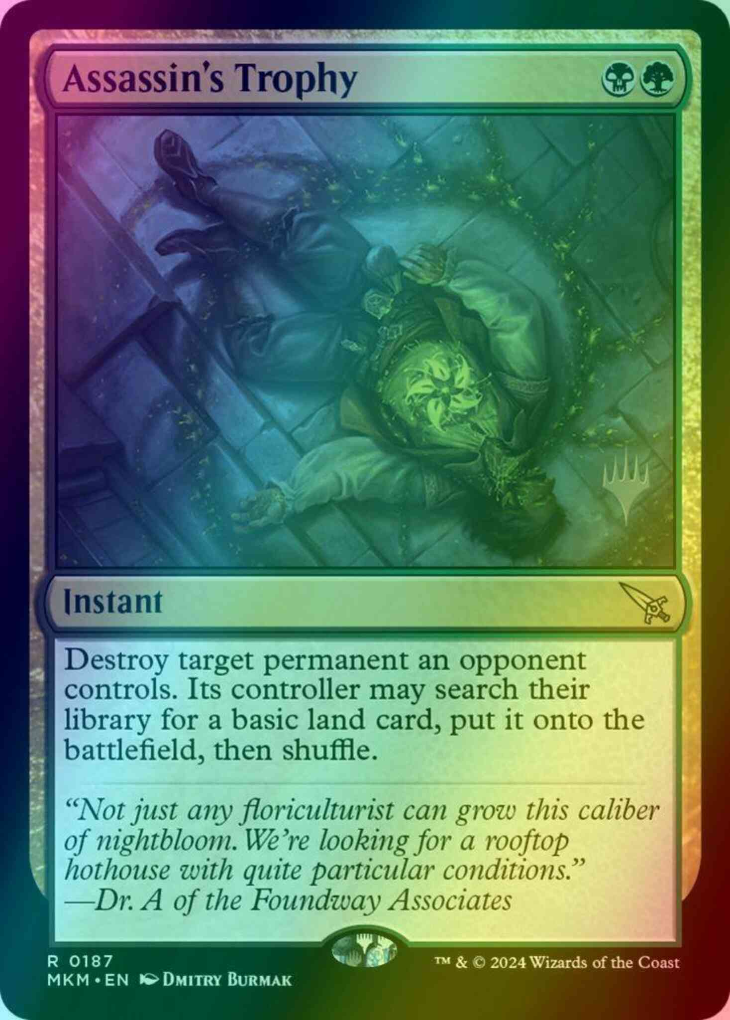 Trophy 187p promo – Magic Assassin's Trophy [187p] [Promo Pack] [Murders at Karlov Manor: Promos] [Foil]
