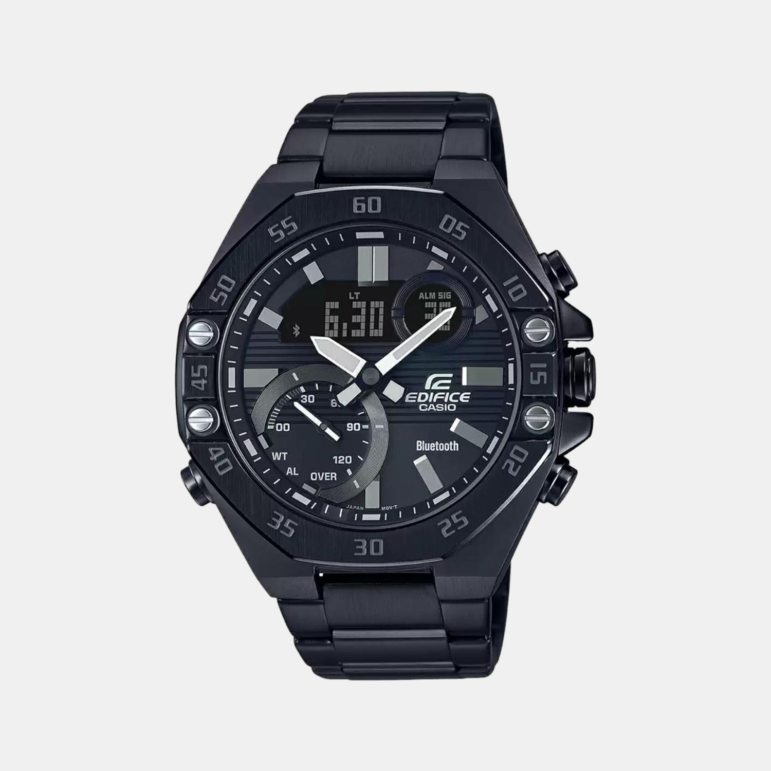 Casio Edifice Men Quartz Black Dial Chronograph Stainless Steel Watch ED494