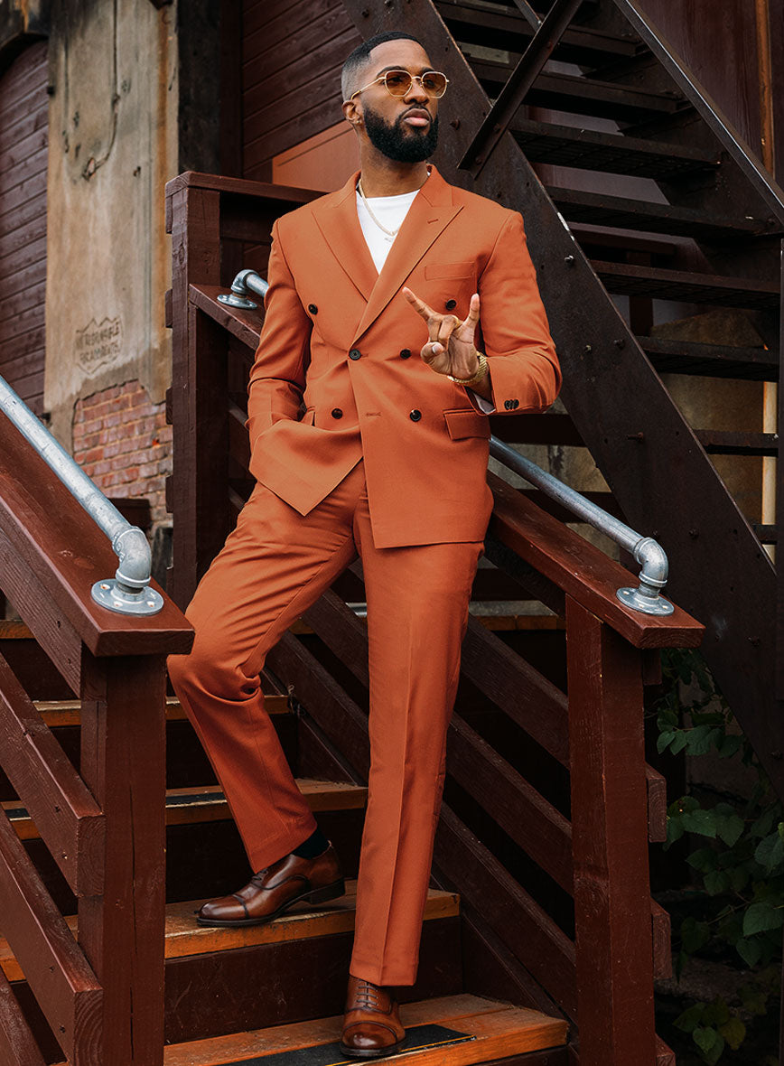 StudioSuits Napolean Runway Orange Wool Double Breasted Suit
