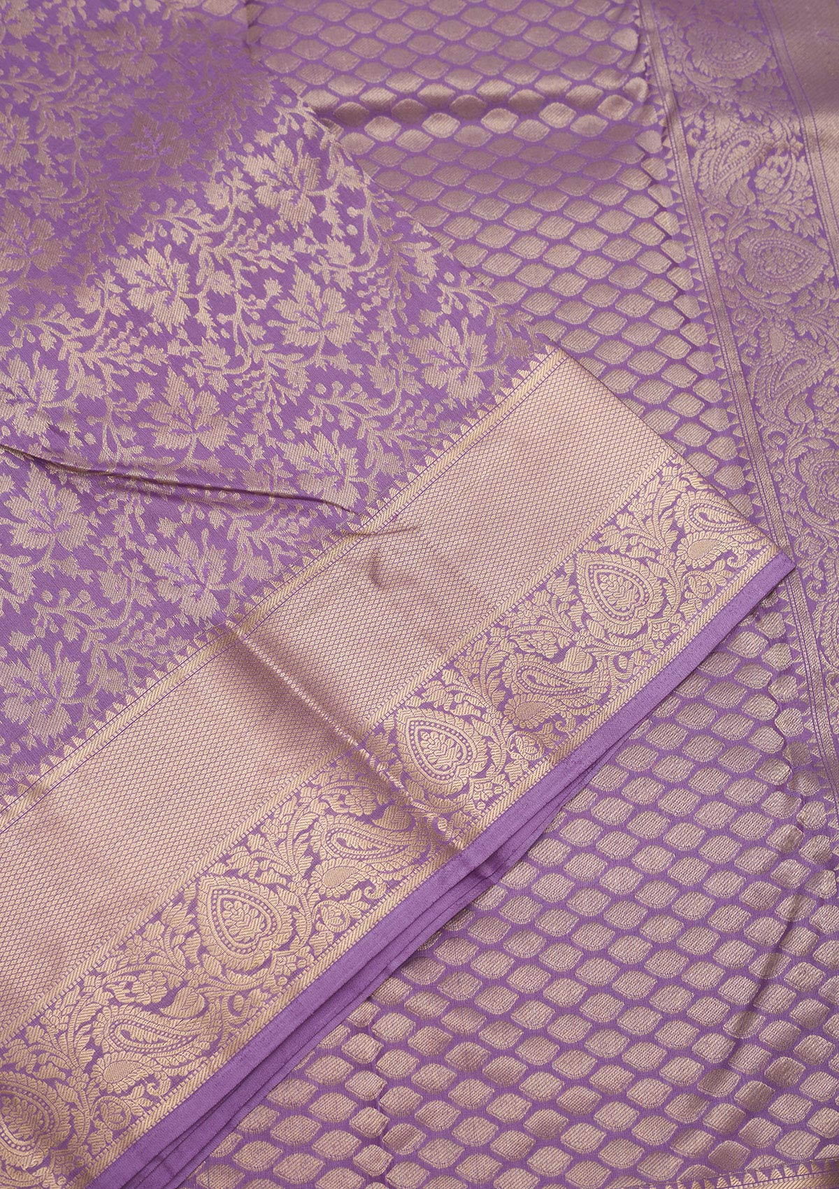 Koskii Lavender Zariwork Pure Silk Saree – Women's - view 4