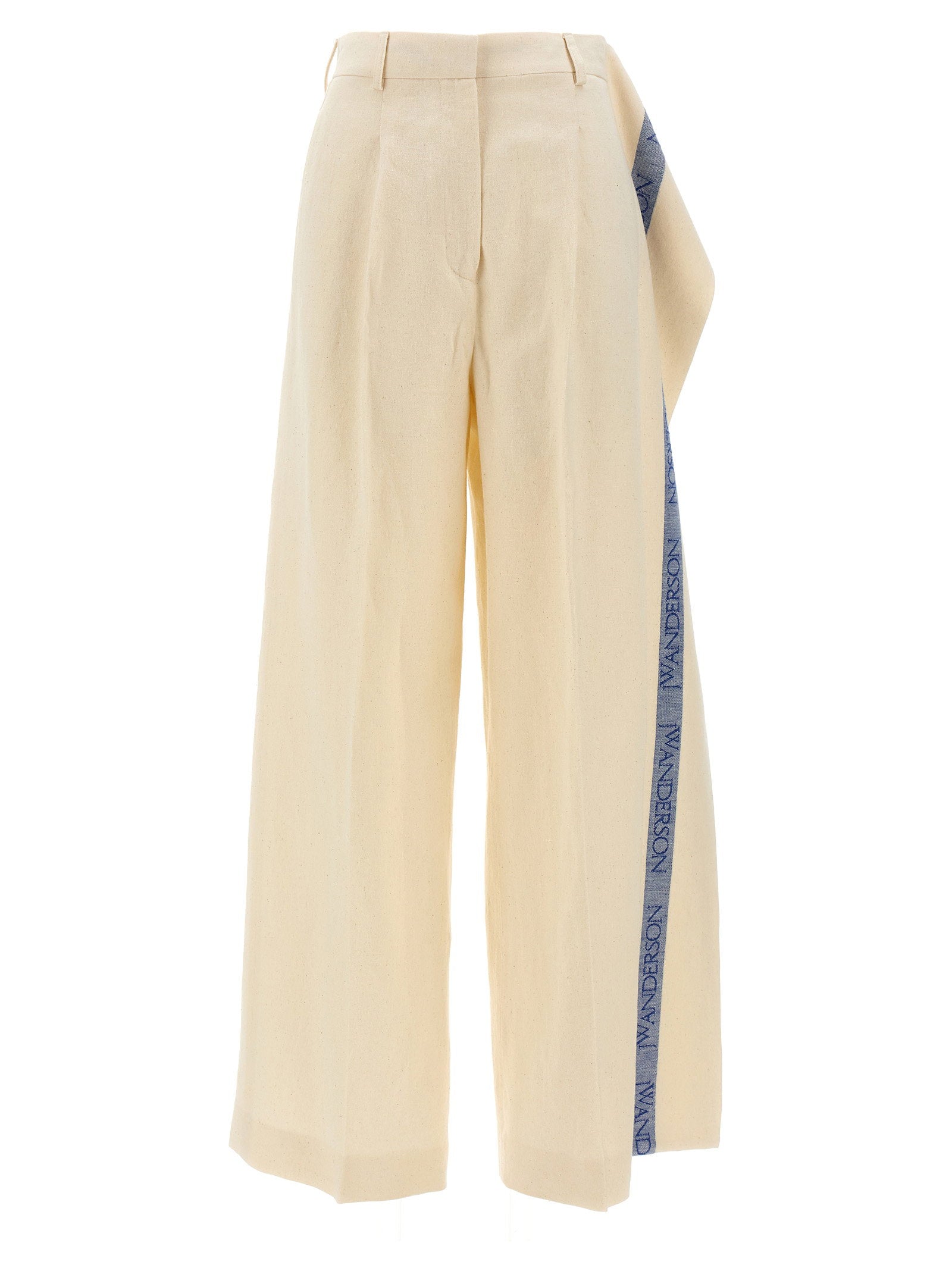 J w anderson – J.w.anderson Logo Band Panel Pants – 50% linen, 50% cotton